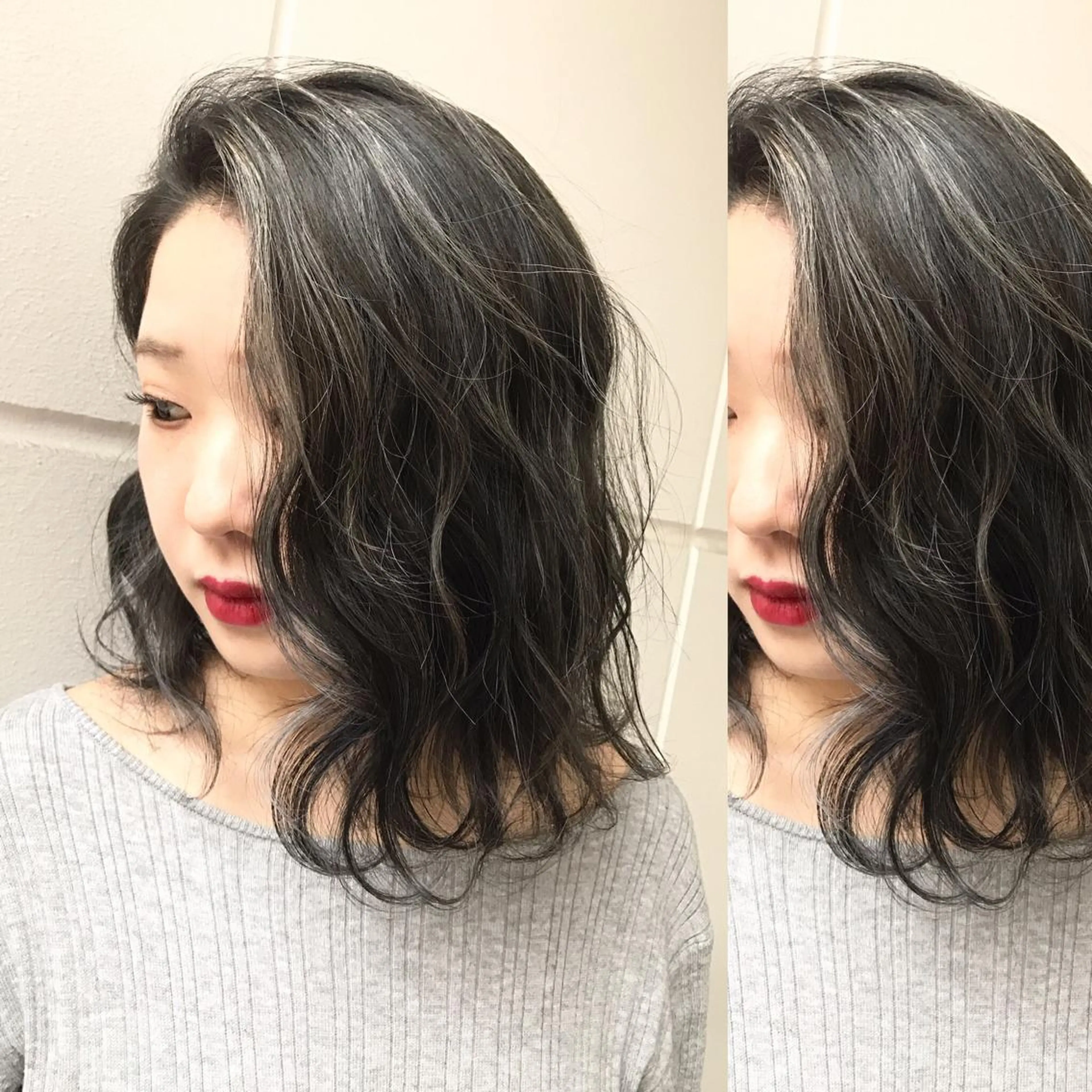 ミディアム カラー ヘアアレンジ ヘアカラー トリートメント 縮毛矯正 髪質改善寺坂雄飛💐のヘアスタイル