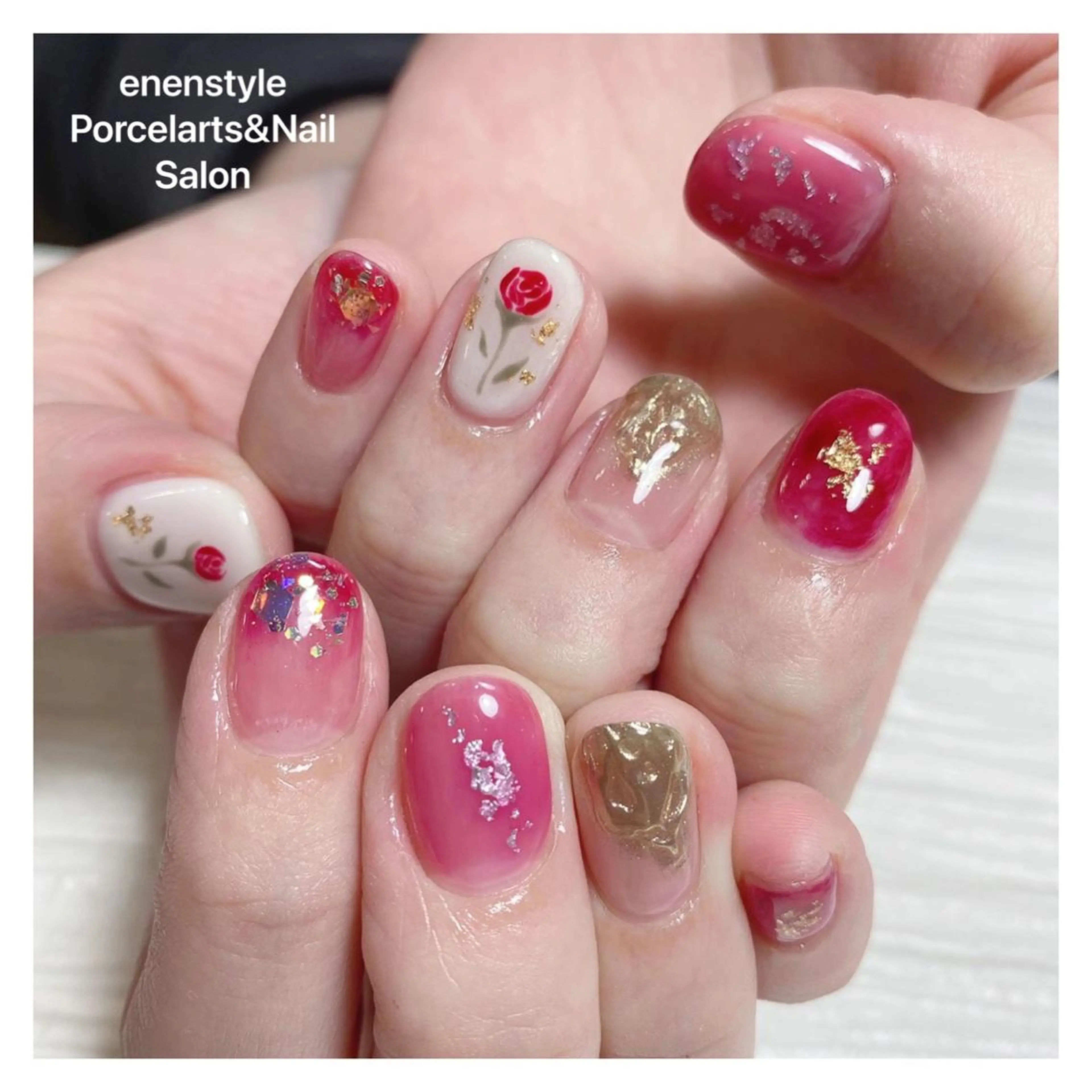 ショート ネイル ハンドネイル 👑enen style👑のネイルデザイン