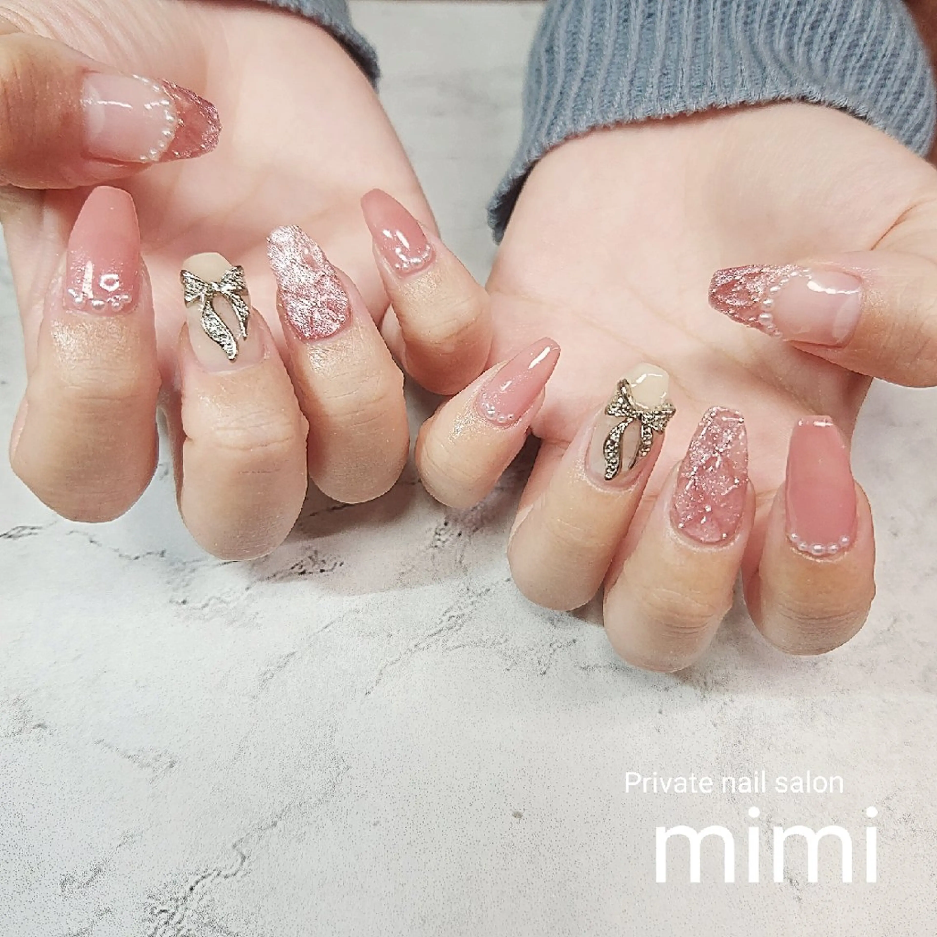 ネイル ガーリー ハンドネイル 博多ネイル ｍｉｍｉのネイルデザイン