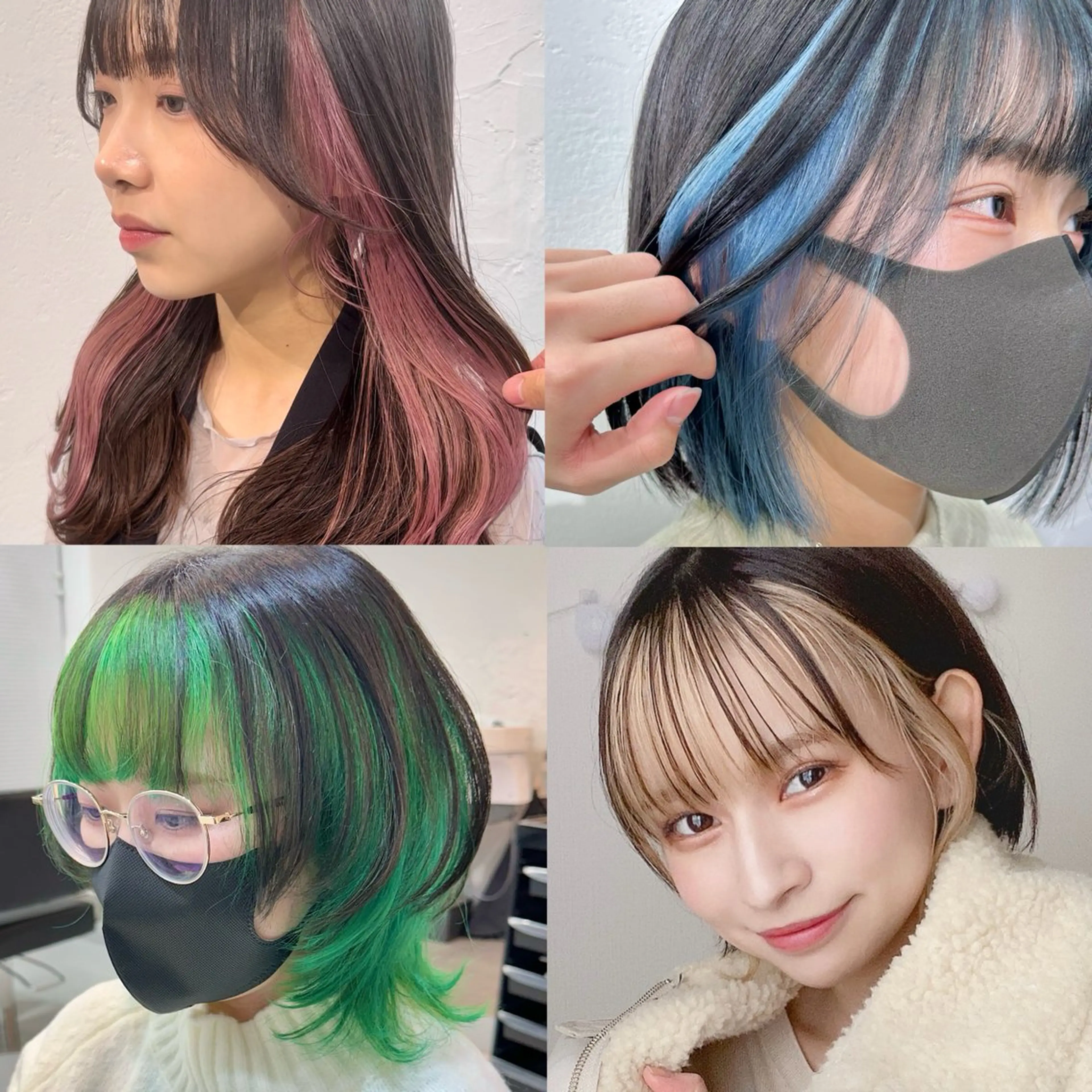 ミディアム カラー ベージュカラー ブリーチ ケアブリーチ デザインカラー インナーカラー カット ヘアカラー トリートメント インナーカラー/レイ ヤーカット♡/マキシのヘアスタイル
