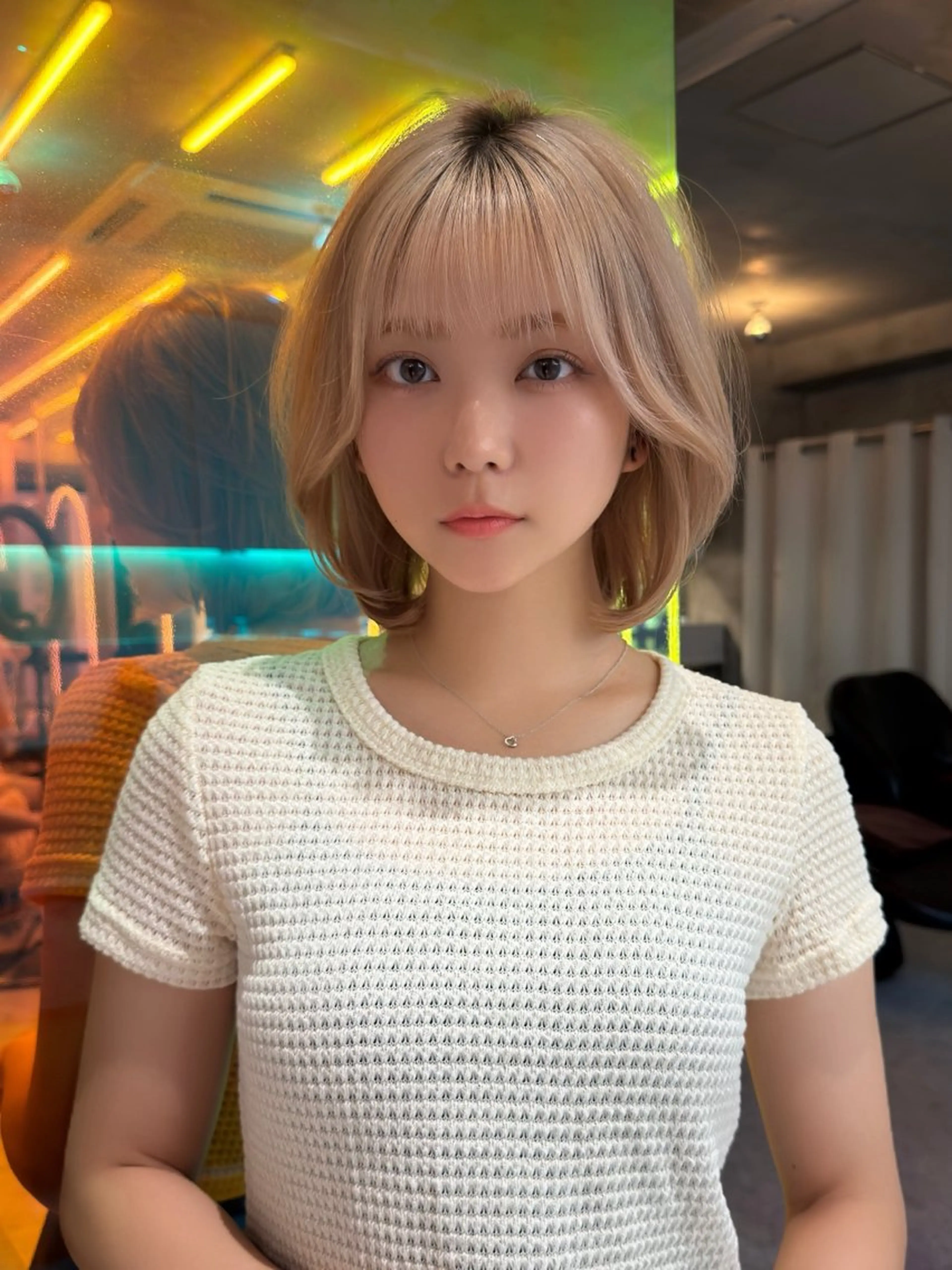 ミディアム カラー 透明感カラー ハイトーンカラー ボブ 小顔カット カット ヘアカラー トリートメント 🍀小川大輔🍀 ボブ/ブリーチ🥇のヘアスタイル