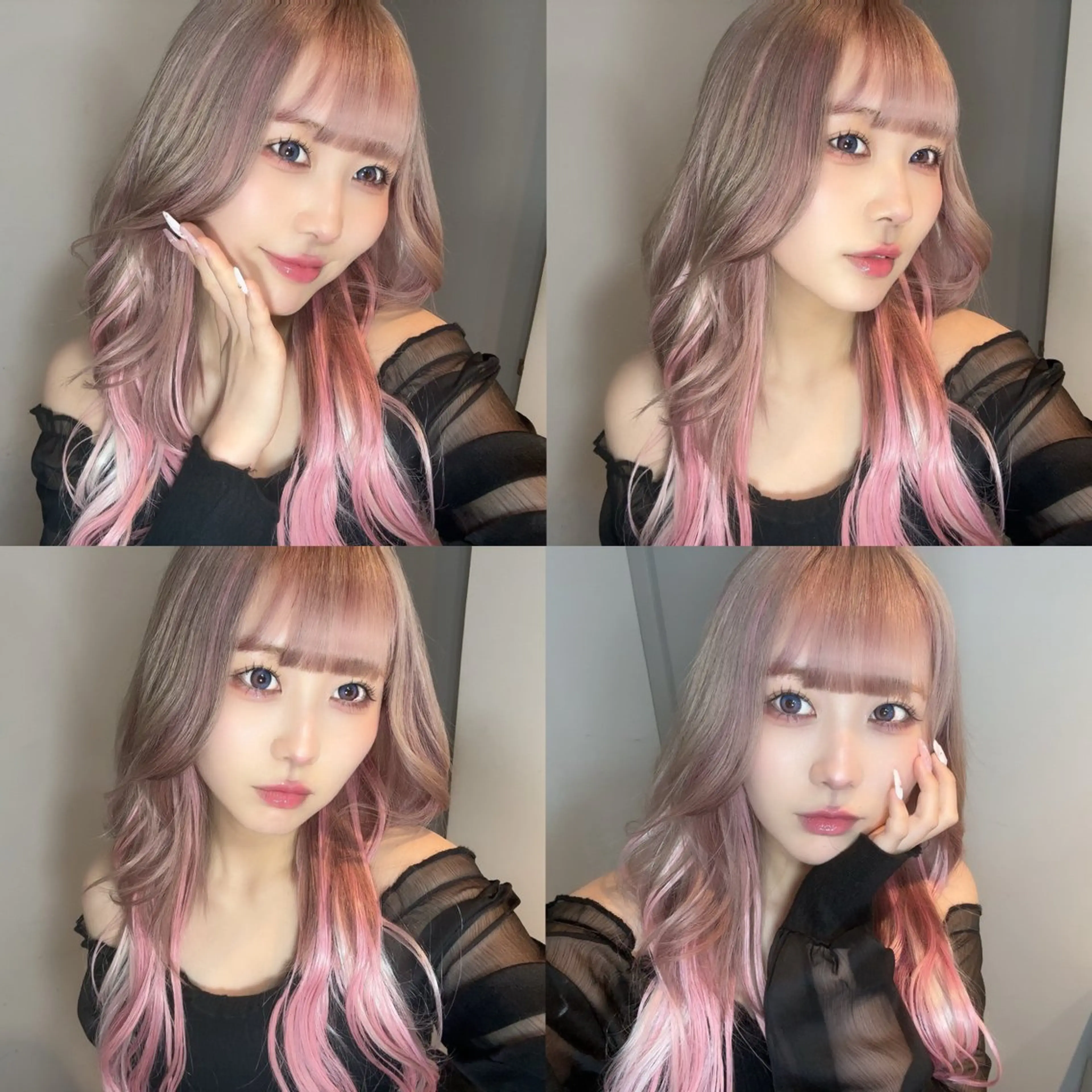 ロング カラー ハイトーンカラー エクステ 🎀taro ブリーチなしカラーのヘアスタイル