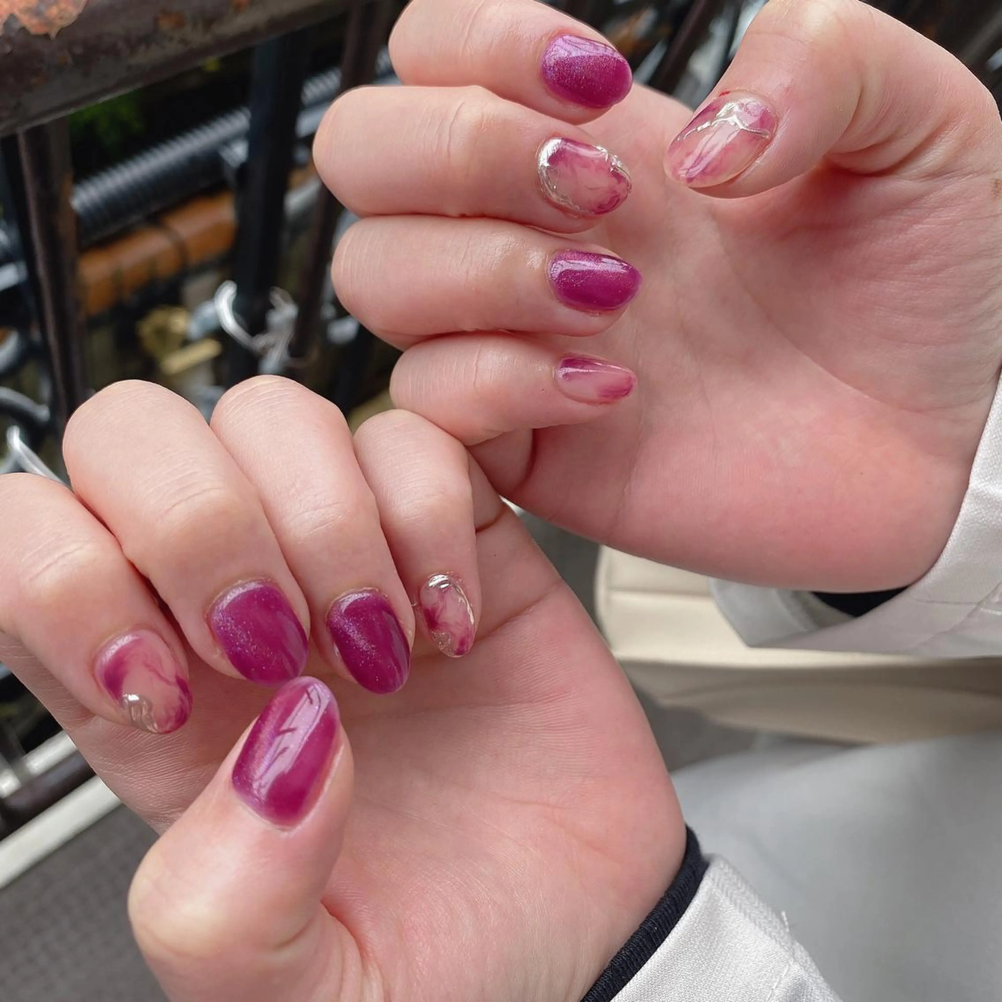 ネイル アートネイル オーロラネイル マグネットネイル ニュアンスネイル ワンカラーネイル To Me Nail所属・🩵 mei🩵のネイルデザイン