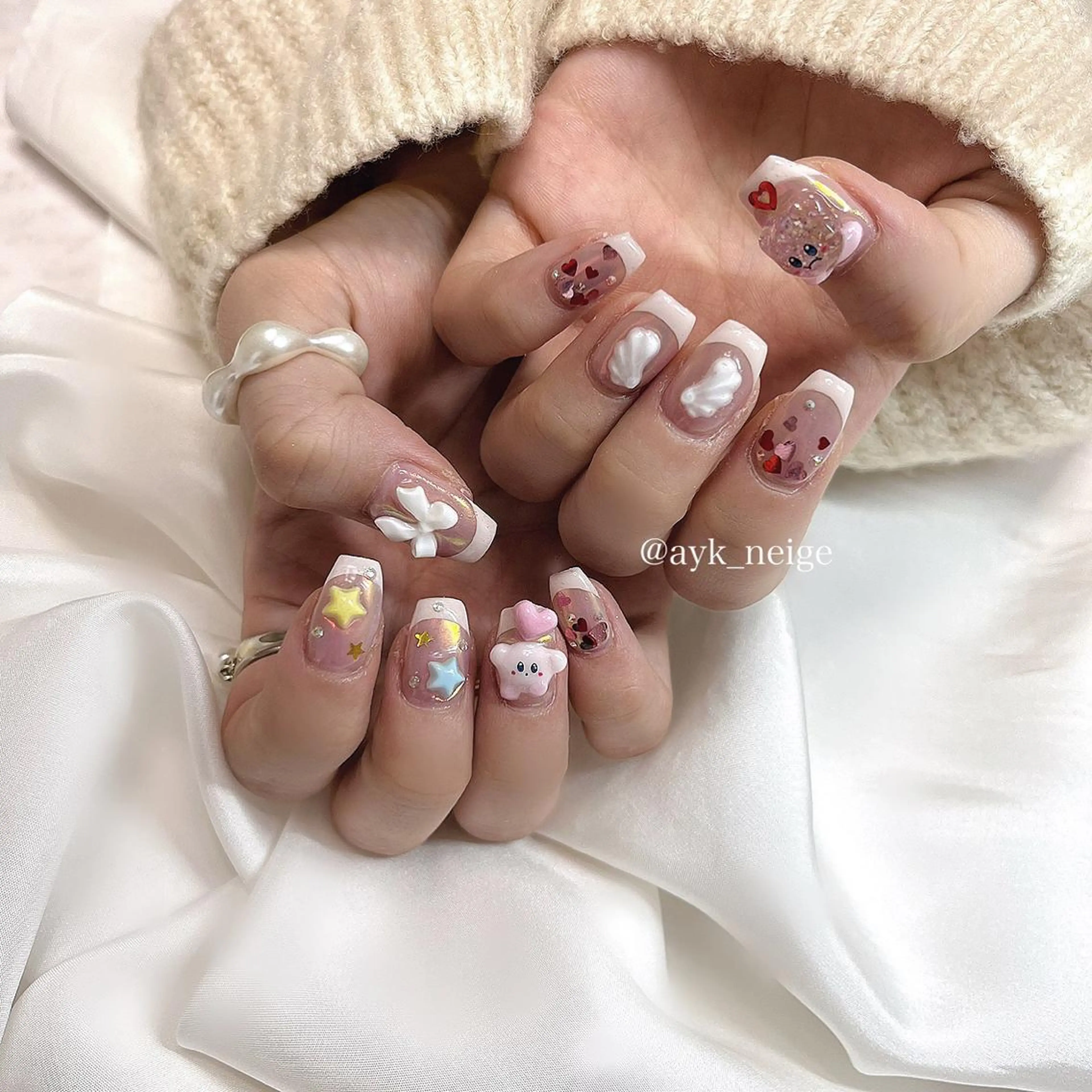 ネイル フットネイル グラデーション キラキラネイル 韓国ネイル マグネットネイル n'eige nail所属・大谷 綾香のネイルデザイン