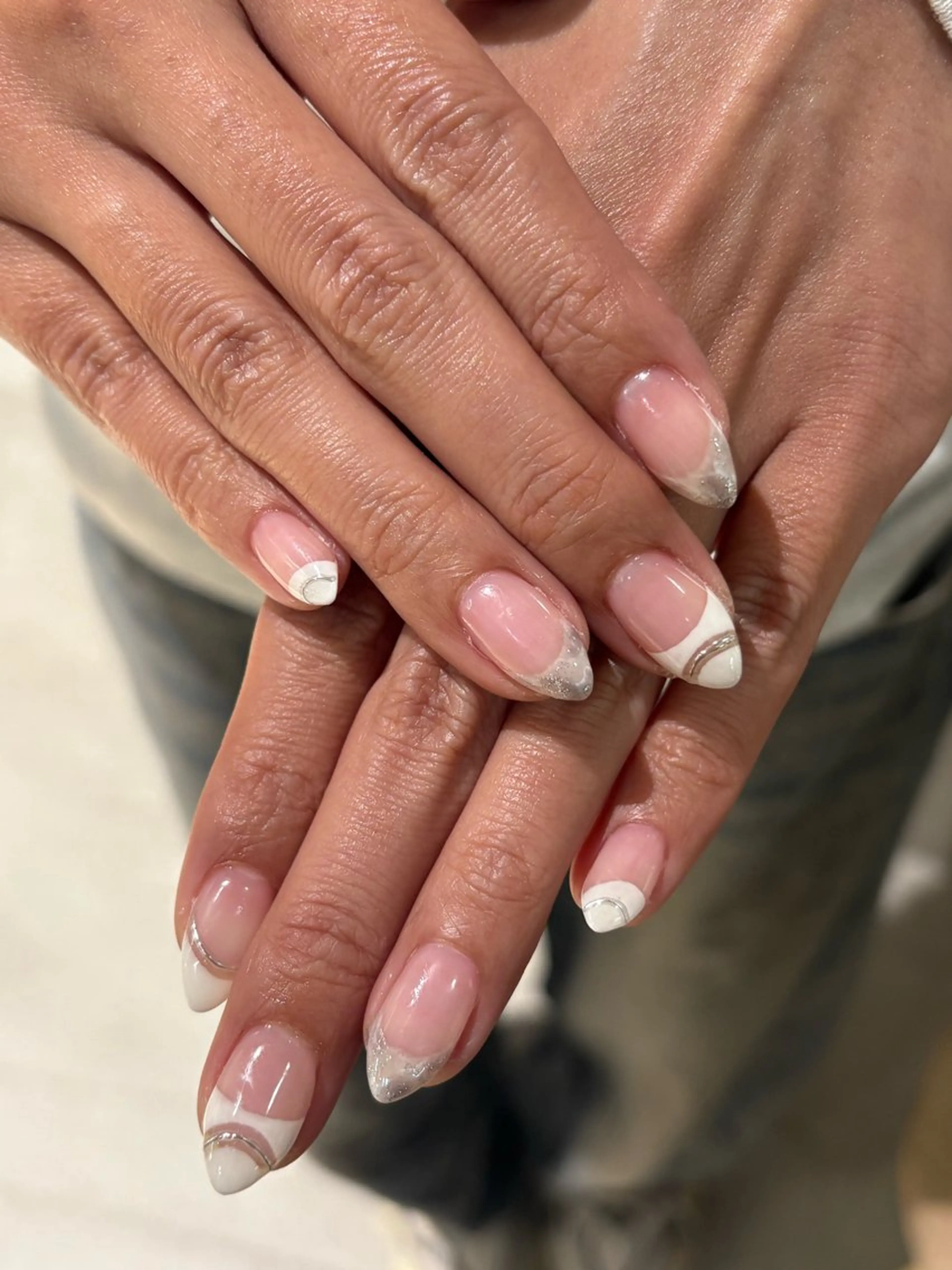 ネイル フレンチネイル 大理石ネイル(マーブル) ニュアンスネイル Miura.H 🦋🫧のネイルデザイン