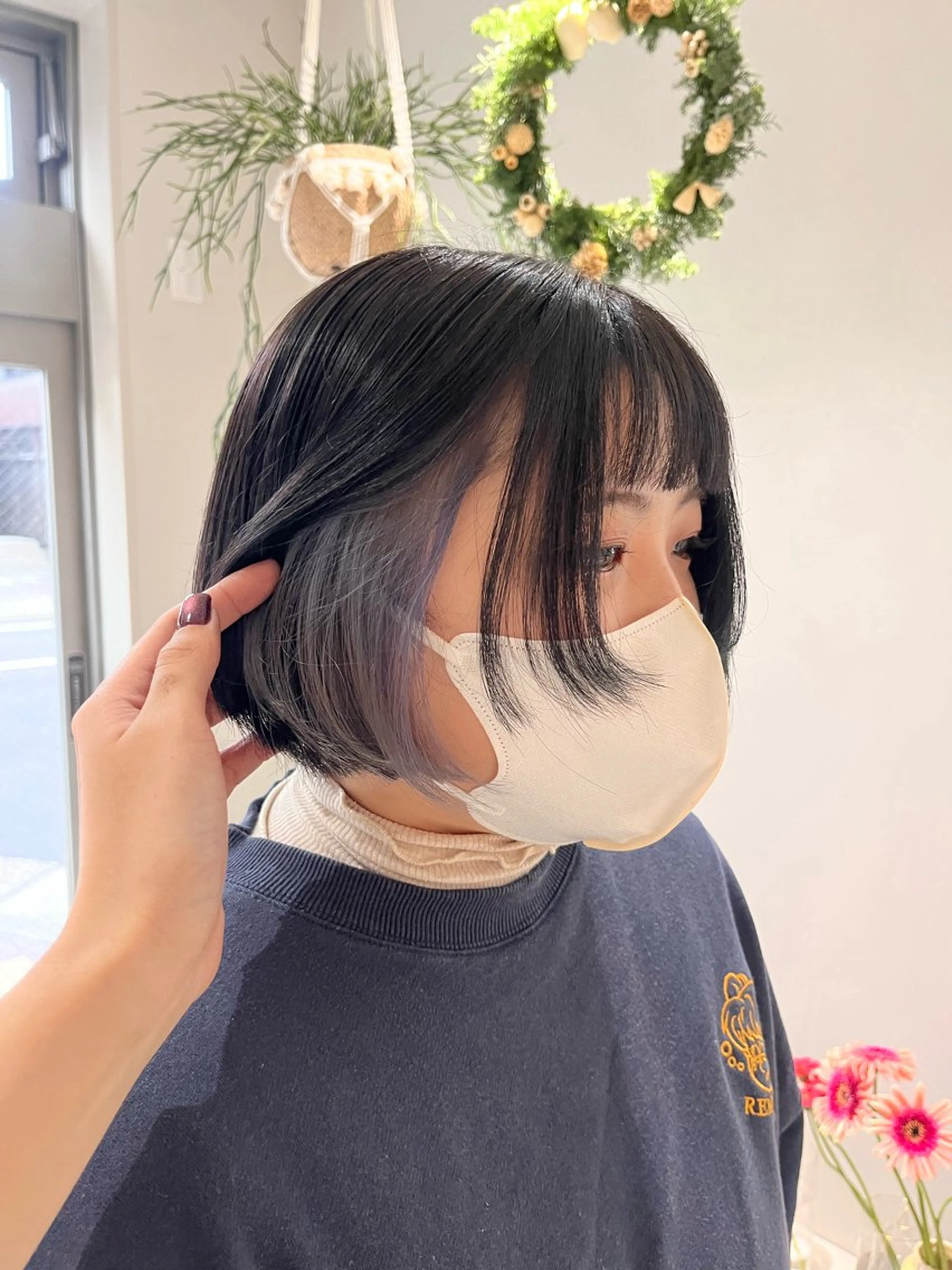 ショート カラー インナーカラー 顔まわりレイヤー レイヤーカット 暖色カラー／ ヘアセット🌛櫻井舞のヘアスタイル