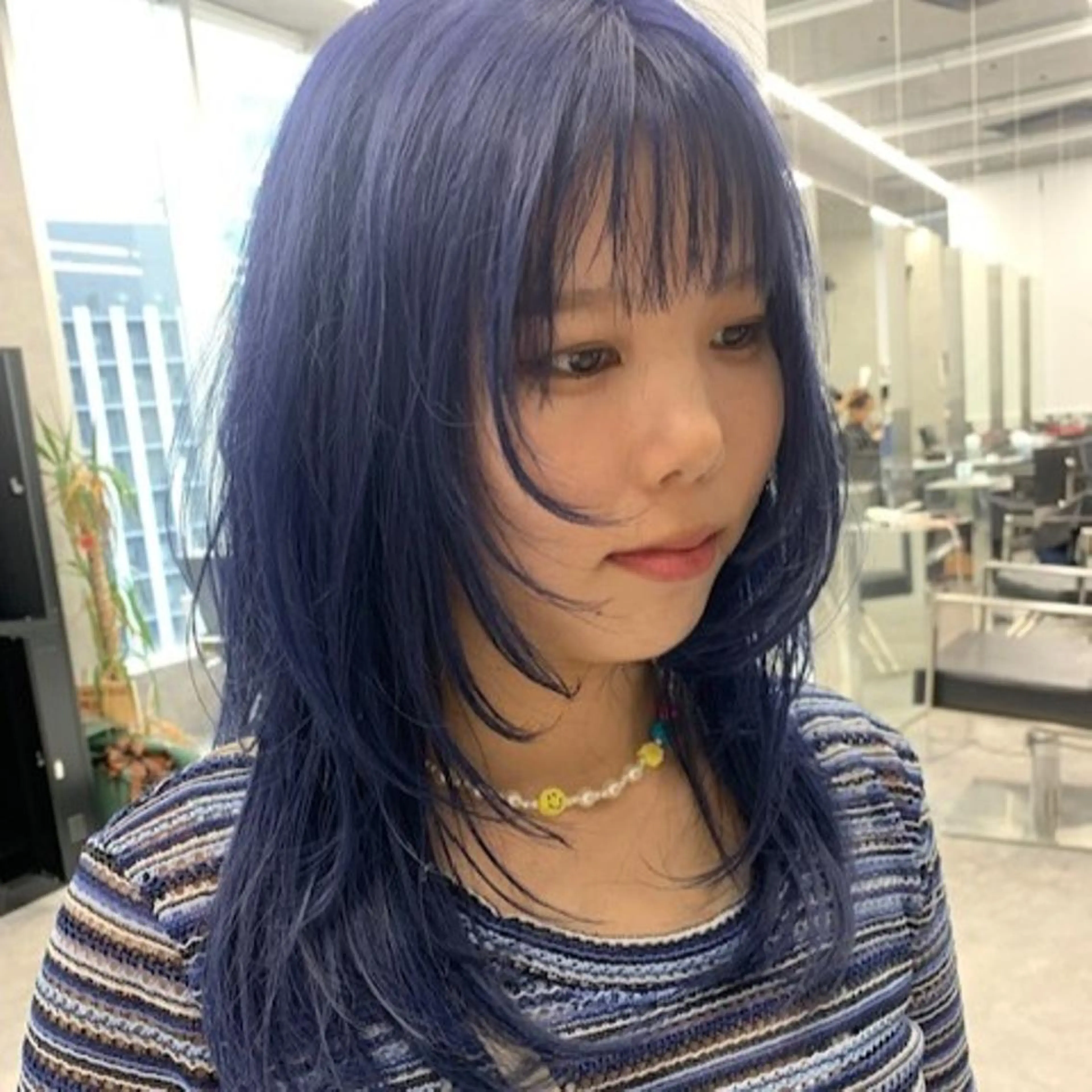 ロング ショートボブ ボブ ハイライト 髪質改善 縮毛矯正 ヘアテラス エムナラテンのヘアスタイル