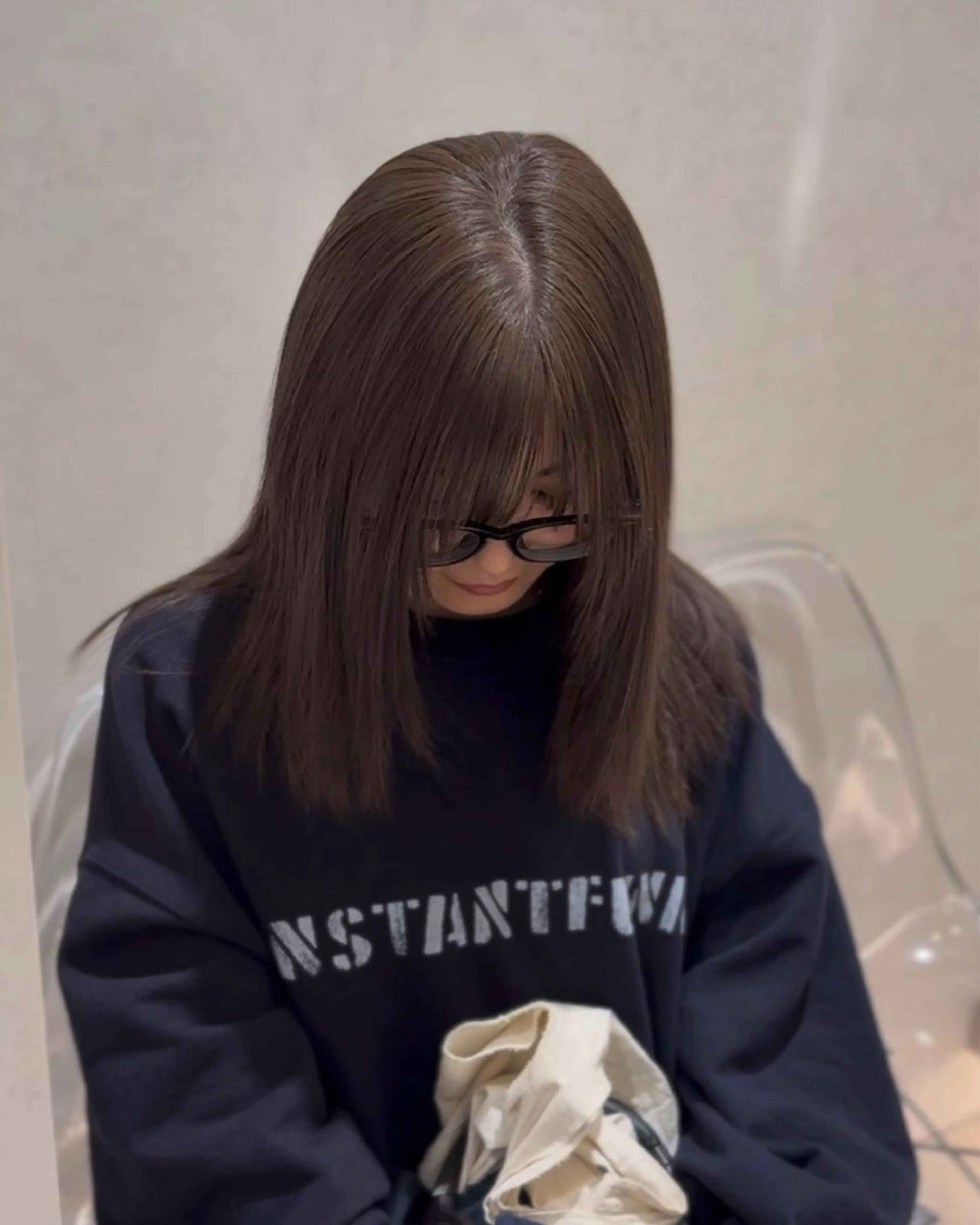 カラー ブリーチ ダブルカラー ブリーチなしカラー ヘアカラー meby所属・🩵福岡ブリーチなし レイヤー/紫音🩵のヘアスタイル