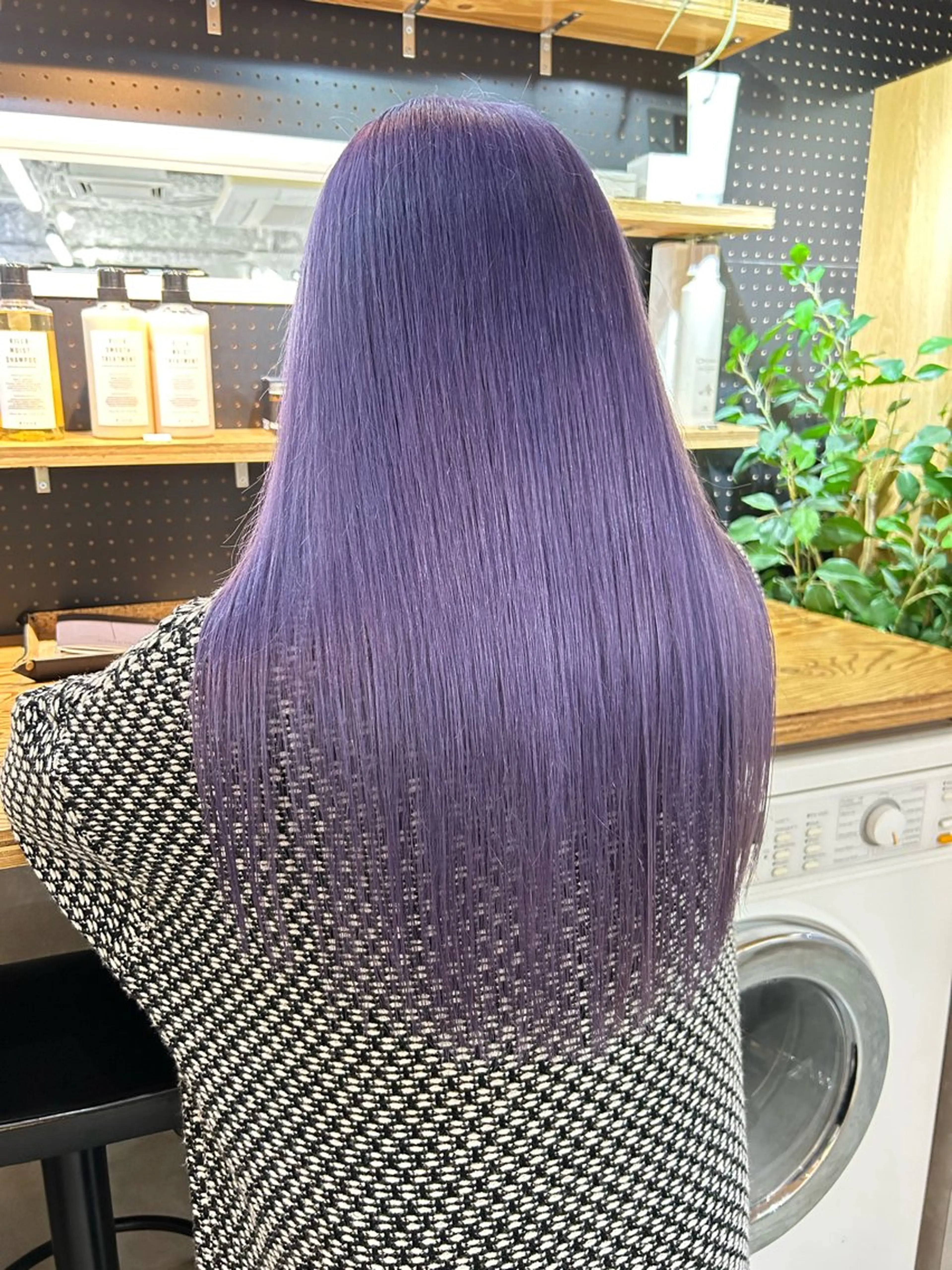 ロング カラー ラベンダーカラー カット ヘアカラー トリートメント 🧸艶々韓国ヘア 🧁mizunaのヘアスタイル