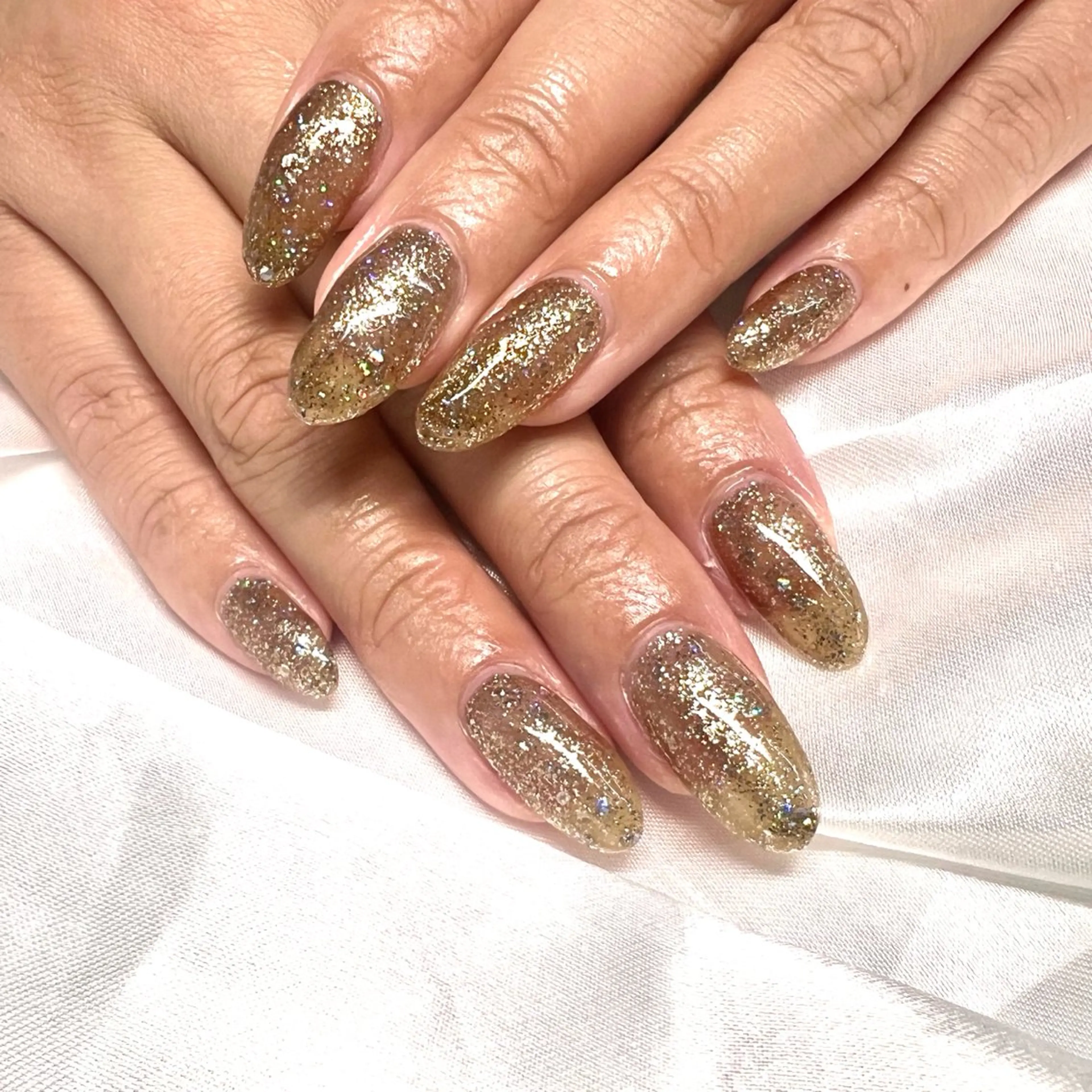 ネイル ラメ(グリッター) ワンカラーネイル CARIS nailはづきのネイルデザイン