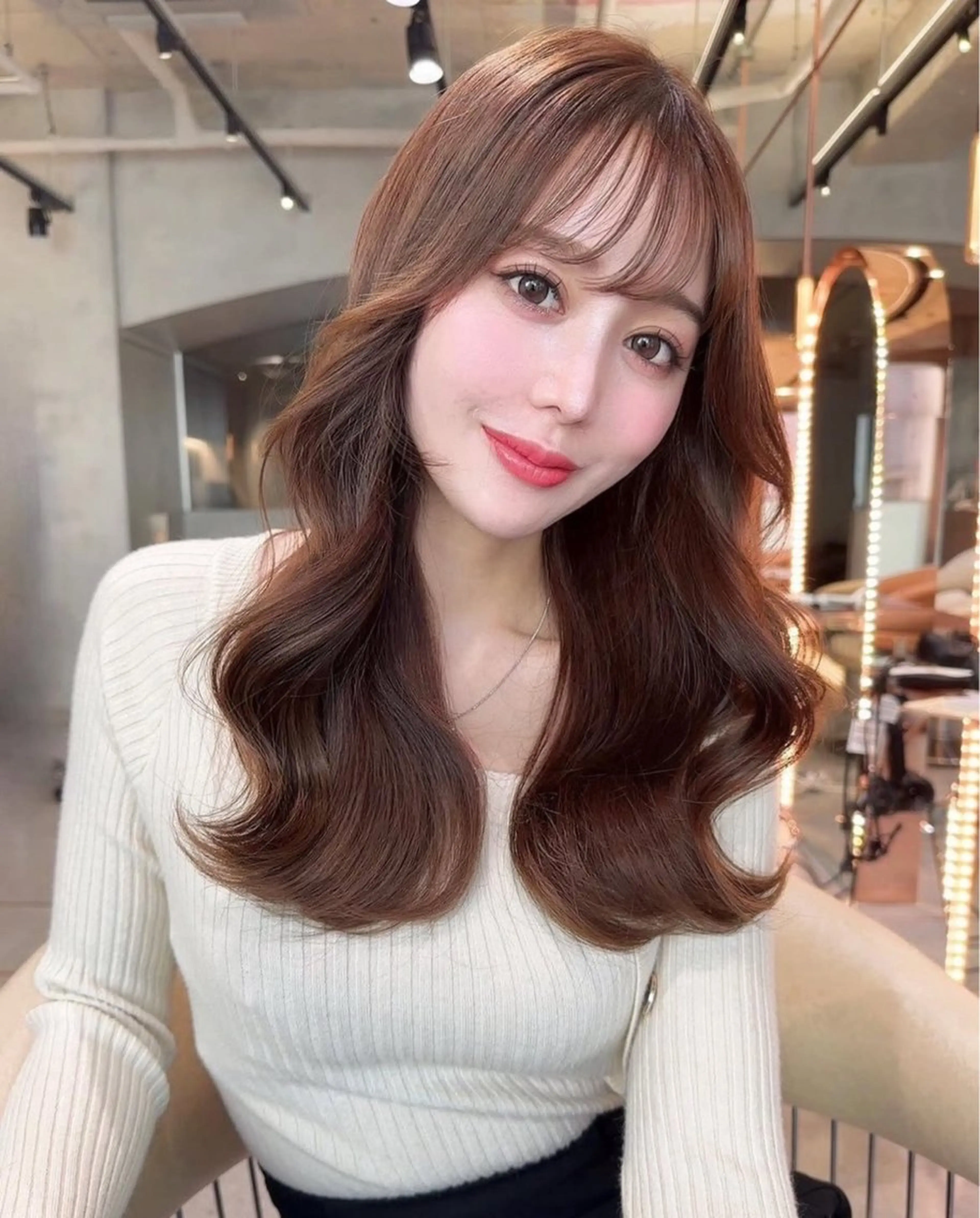 セミロング ヘアカラー トリートメント 透明感カラー/髪質 改善/里奈のヘアスタイル