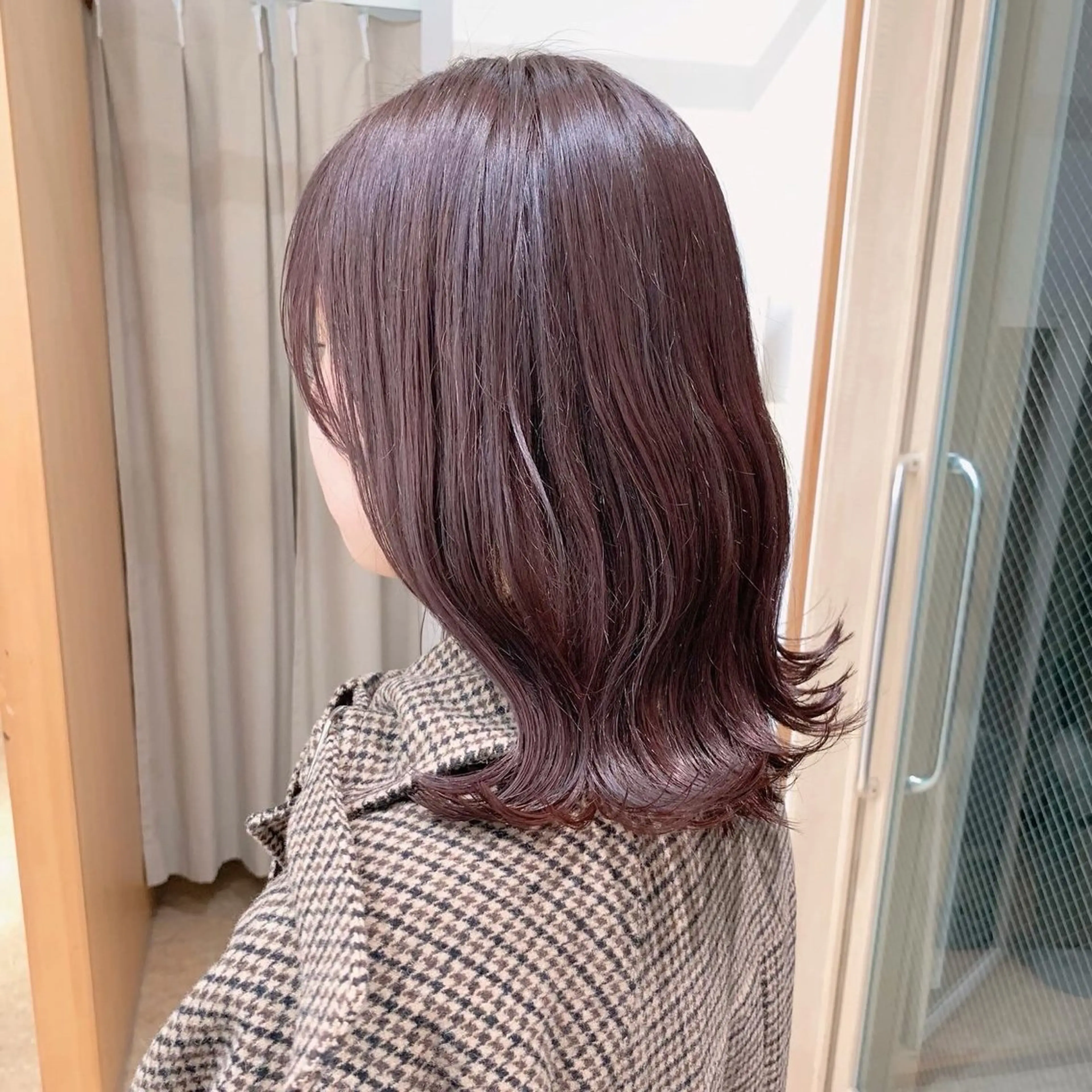 ミディアム カラー ヘアアレンジ ラベンダーカラー ラベンダーピンク ピンクカラー パーマ/暖色/ボブ イワタテ🇰🇷のヘアスタイル