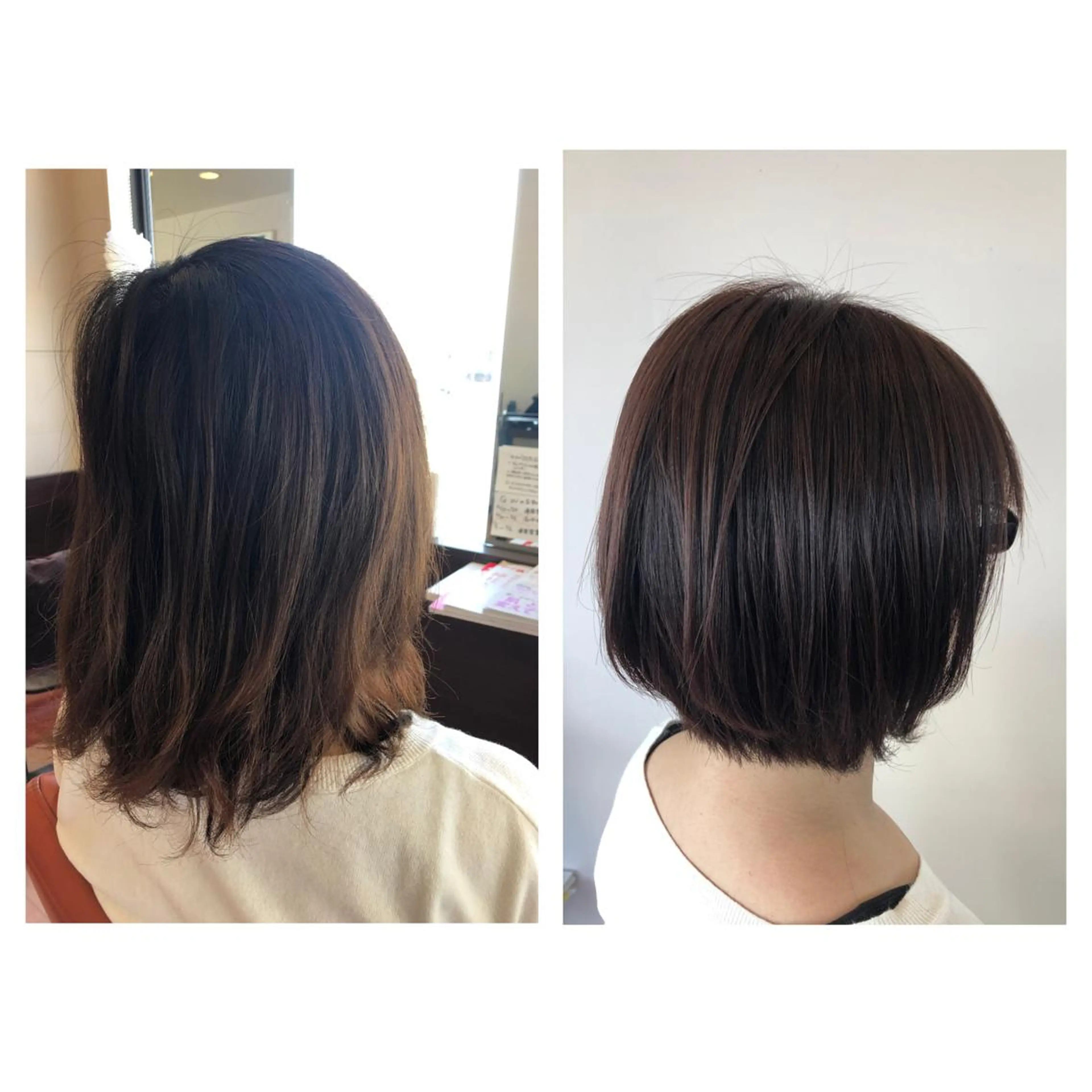 ショート ボブ カット ヘアカラー トリートメント やまぐち まりんのヘアスタイル