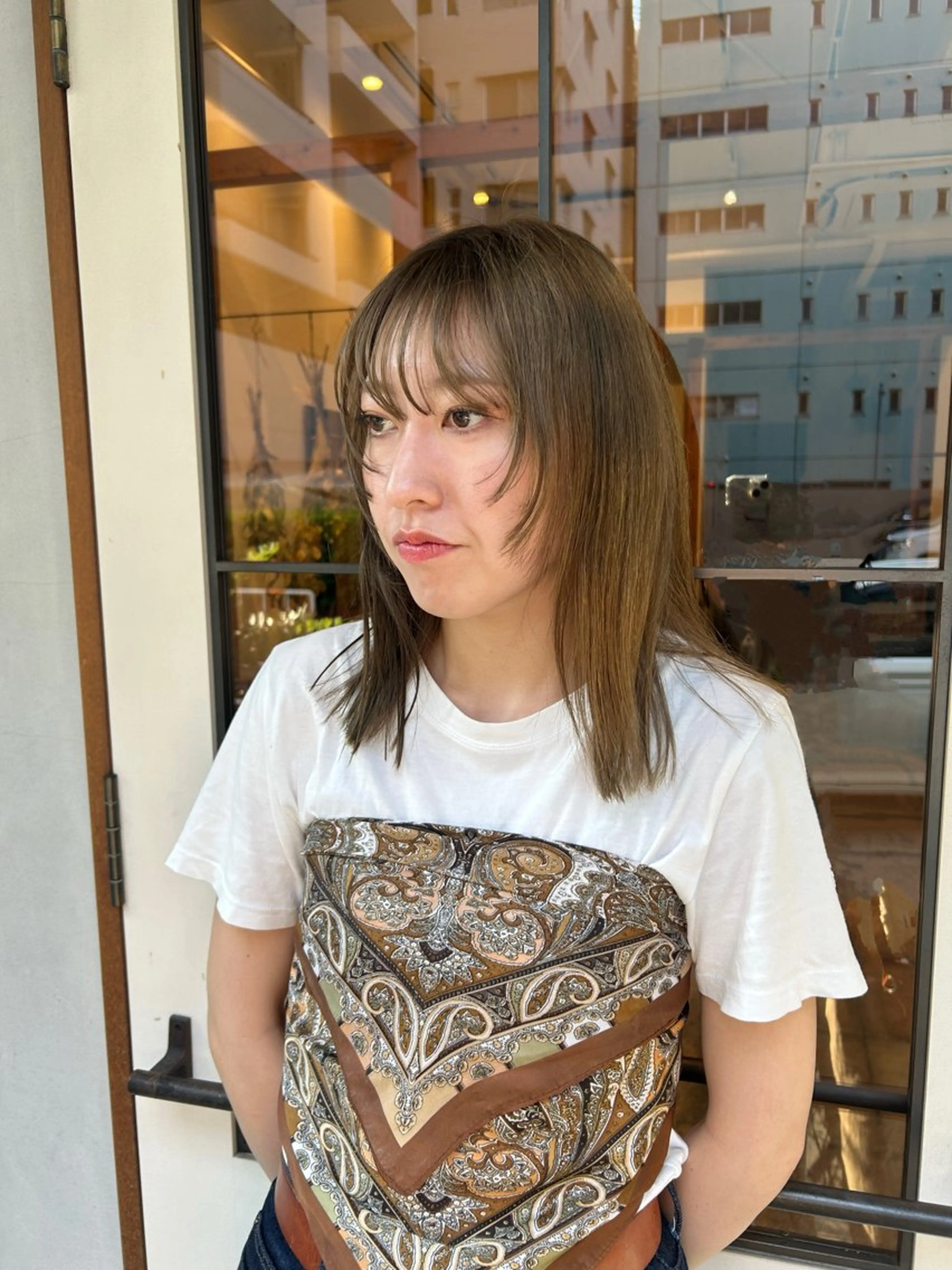 ミディアム カラー ヘアカラー ENIF ツキのヘアスタイル