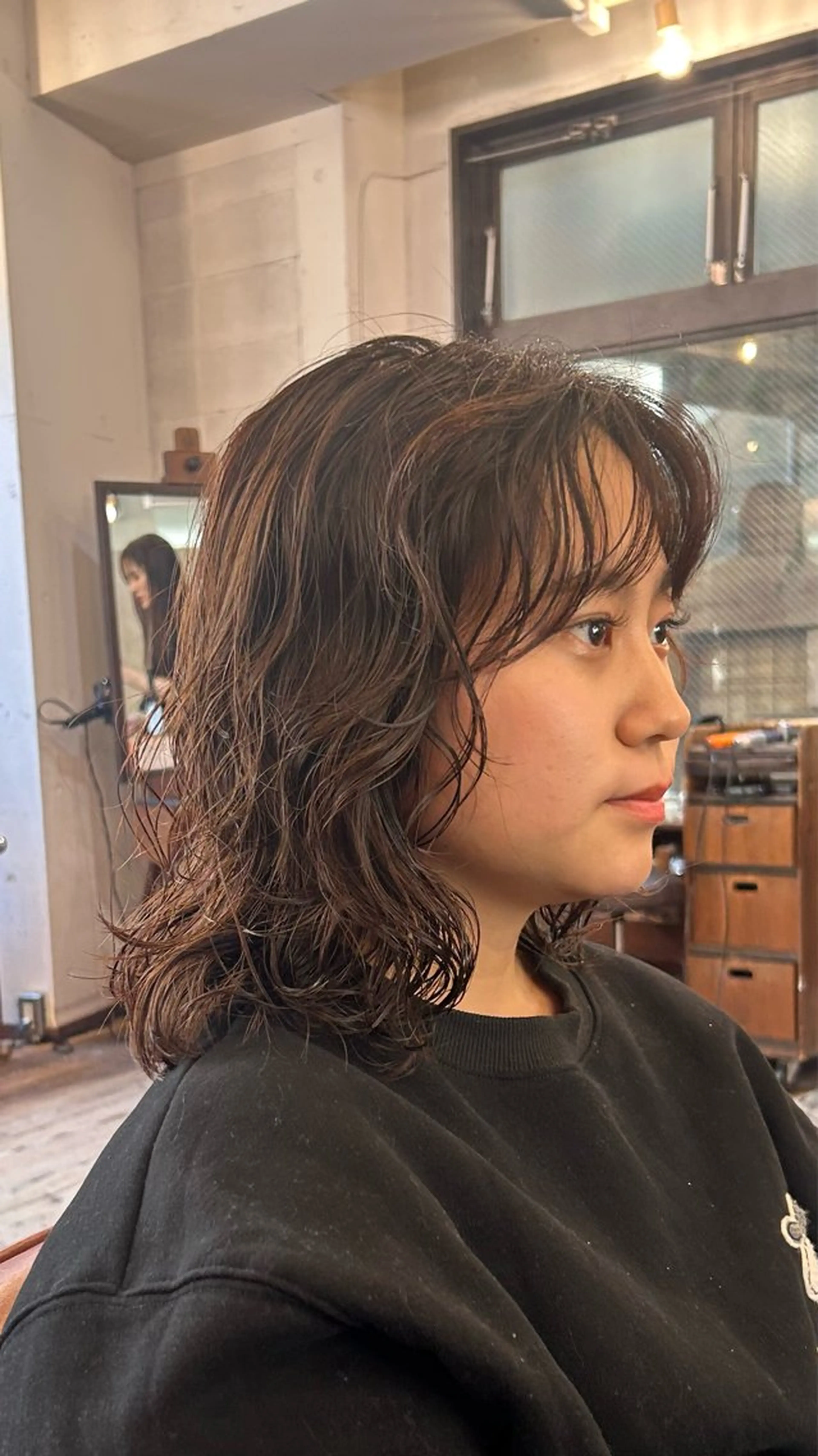 ミディアム カラー パーマ ミディアムパーマ ボブ カット ヘアカラー パーマ トリートメント 🌿ボブ パーマ高橋啓太🌿のヘアスタイル