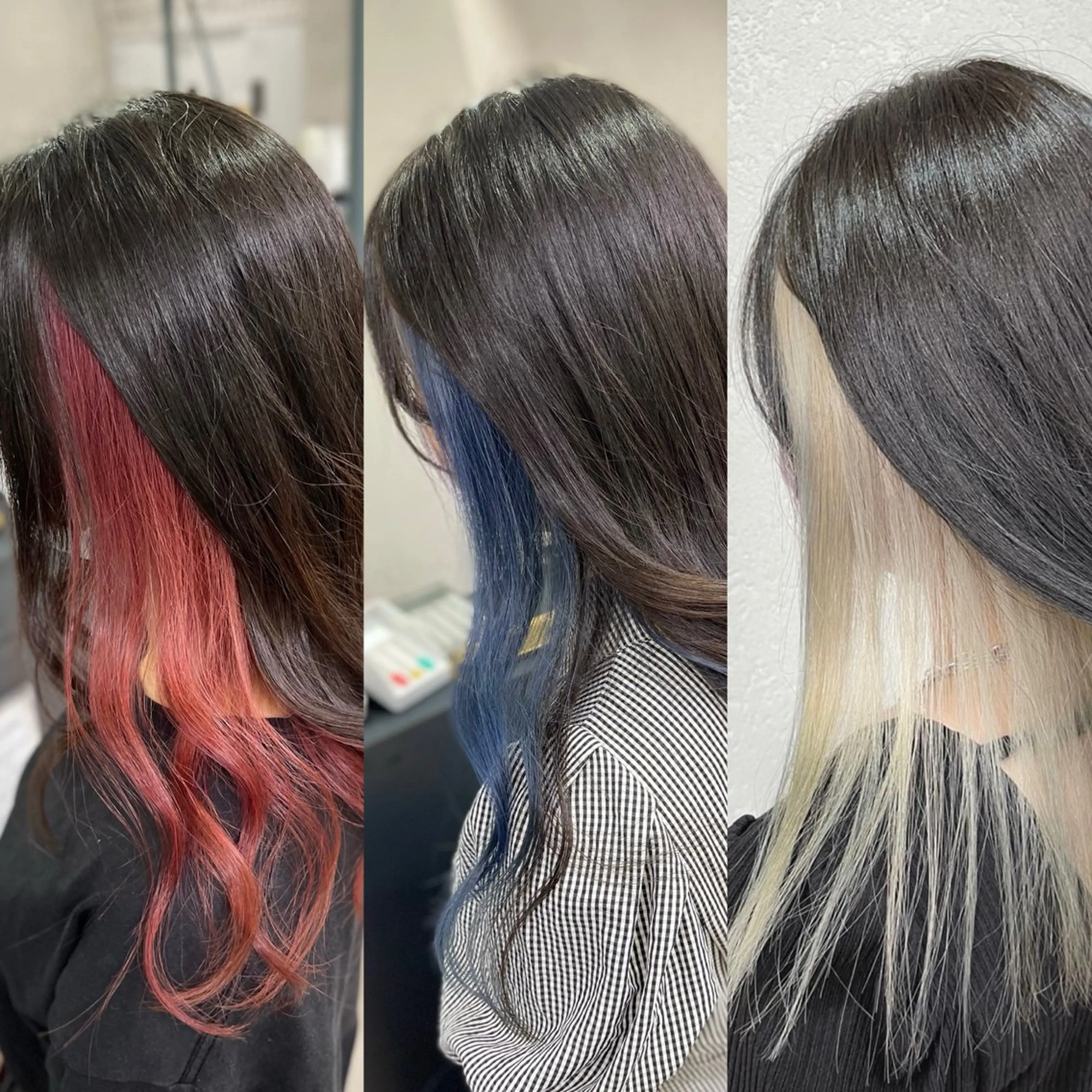 ロング カラー イヤリングカラー インナーカラー カット ヘアカラー トリートメント 槙川 郁弥のヘアスタイル