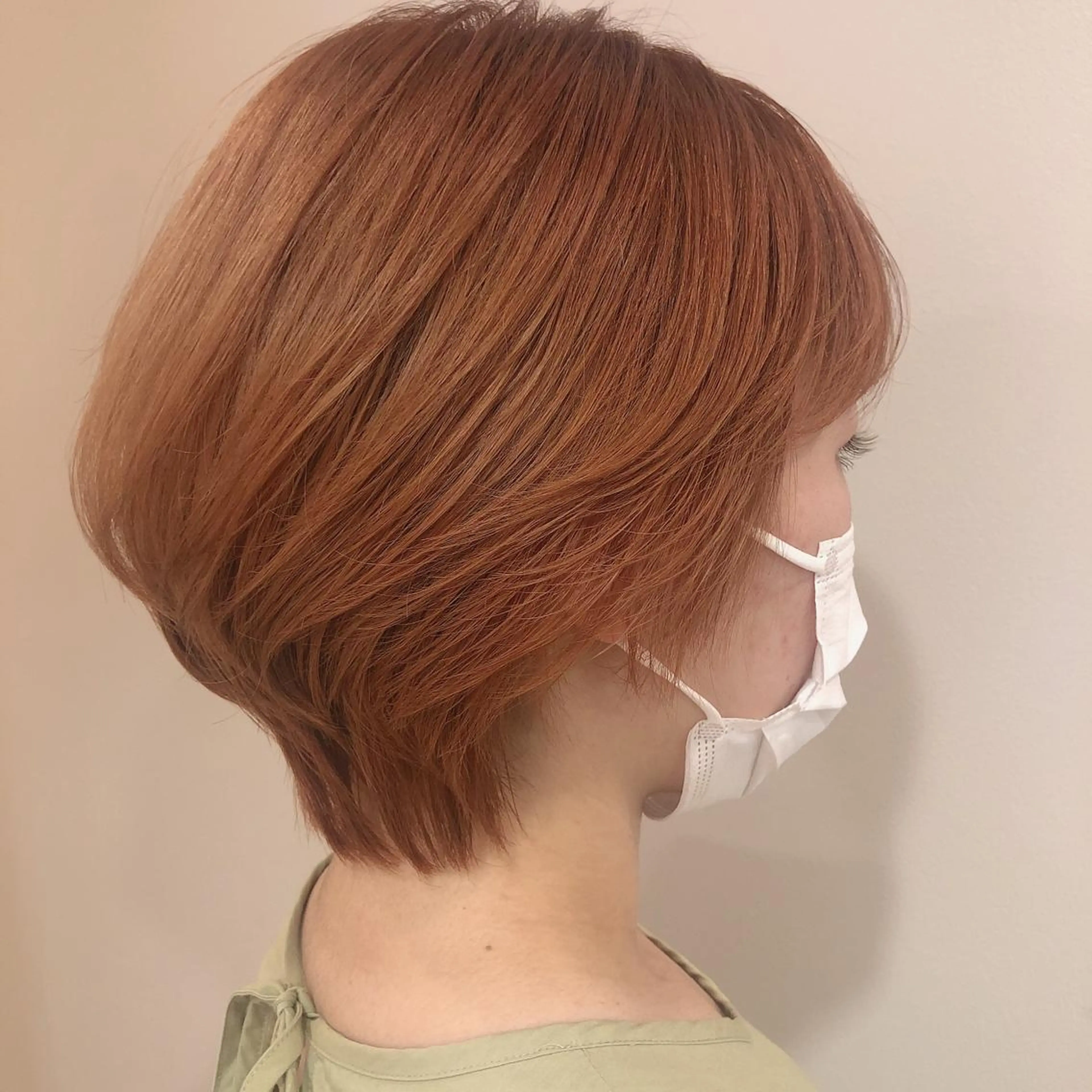ショート カラー ベージュカラー ブリーチ オレンジ オレンジベージュ ヘアカラー トリートメント 盛れるレイヤーカット 得意🌹井上美沙のヘアスタイル