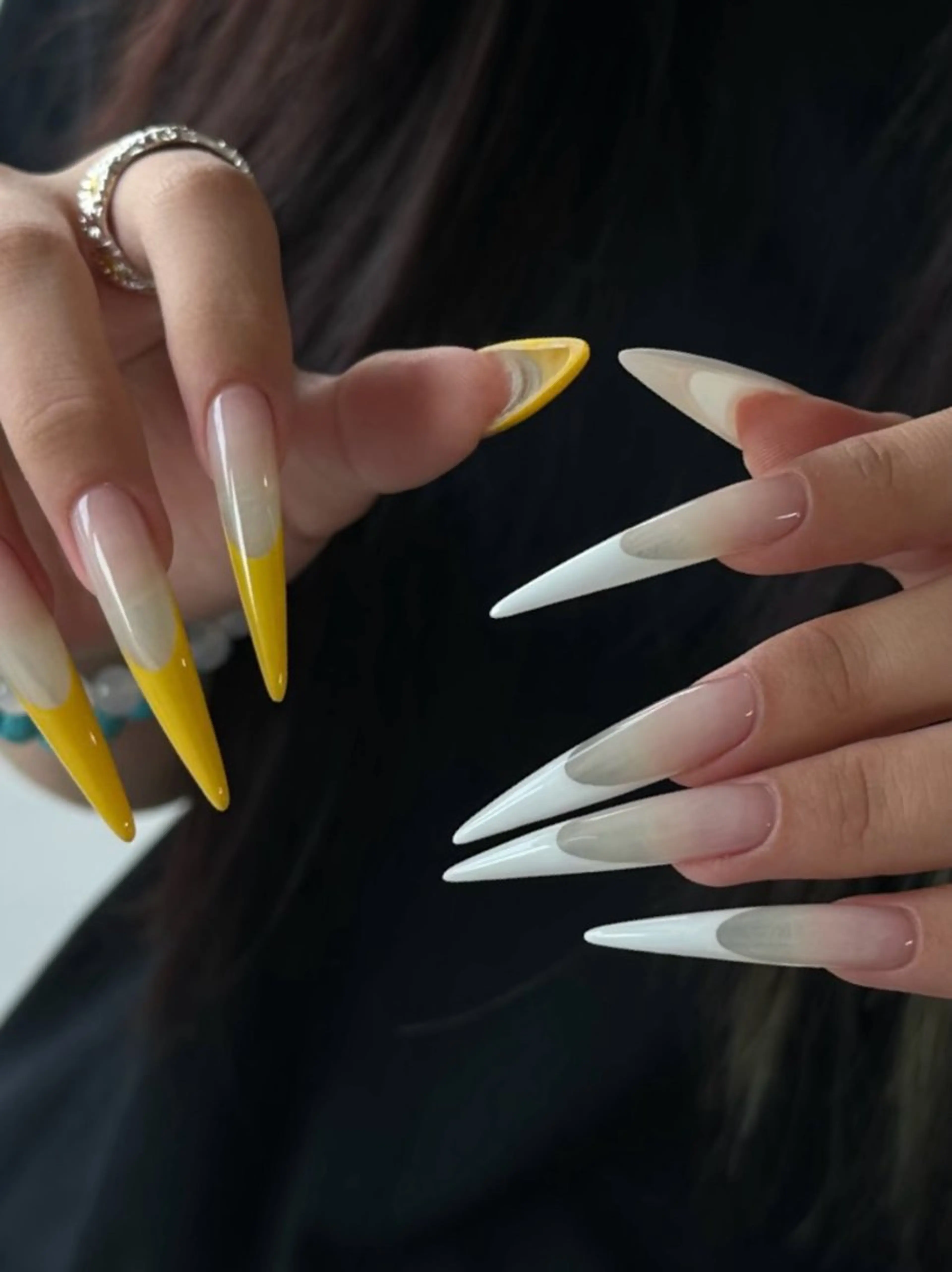 ネイル オーロラネイル チークネイル 成人式 フットネイル フレンチネイル ハンドネイル 長さだし専門 ありさのネイルデザイン