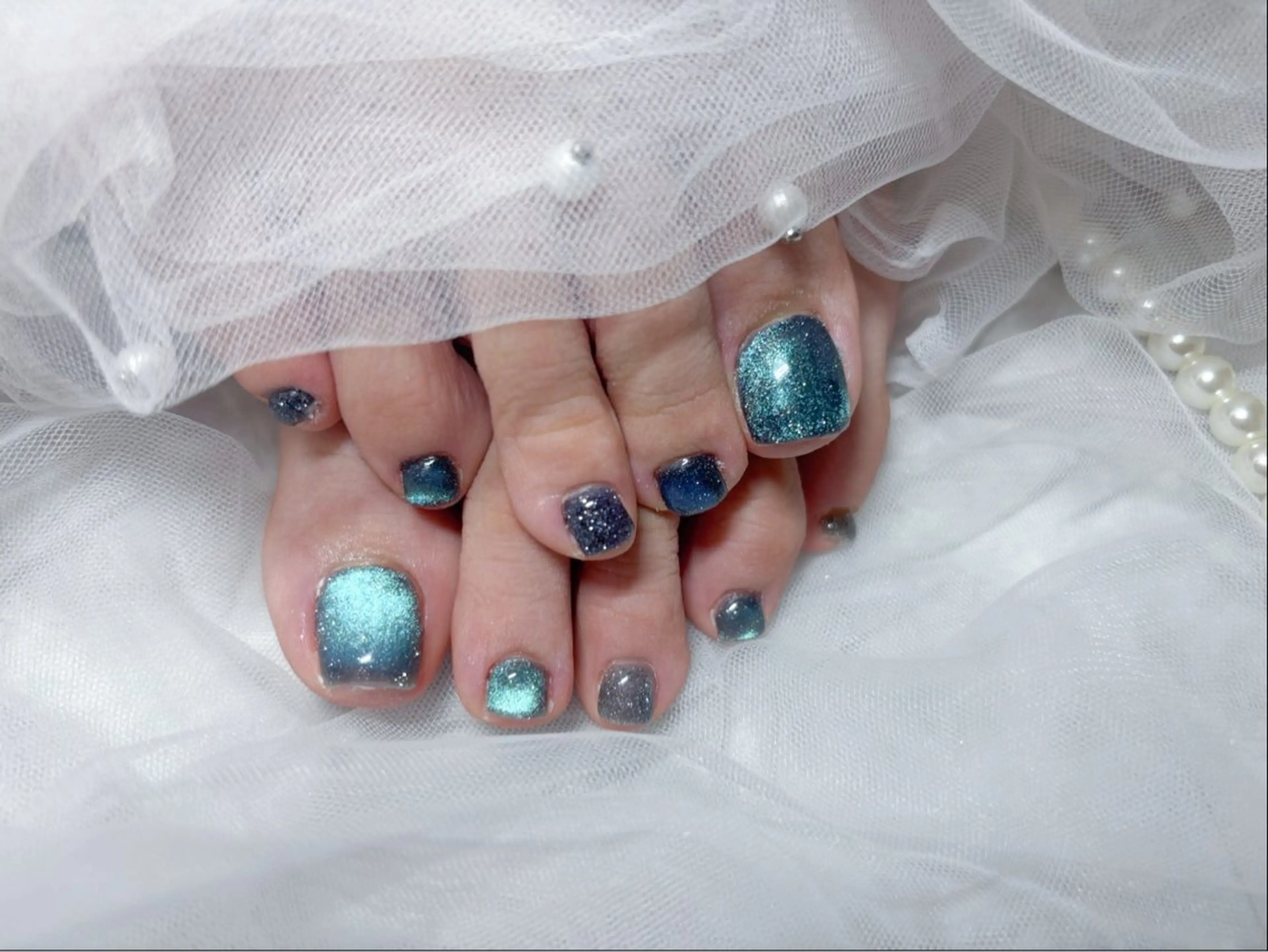 ネイル フットネイル ネイルリボン 石田のネイルデザイン