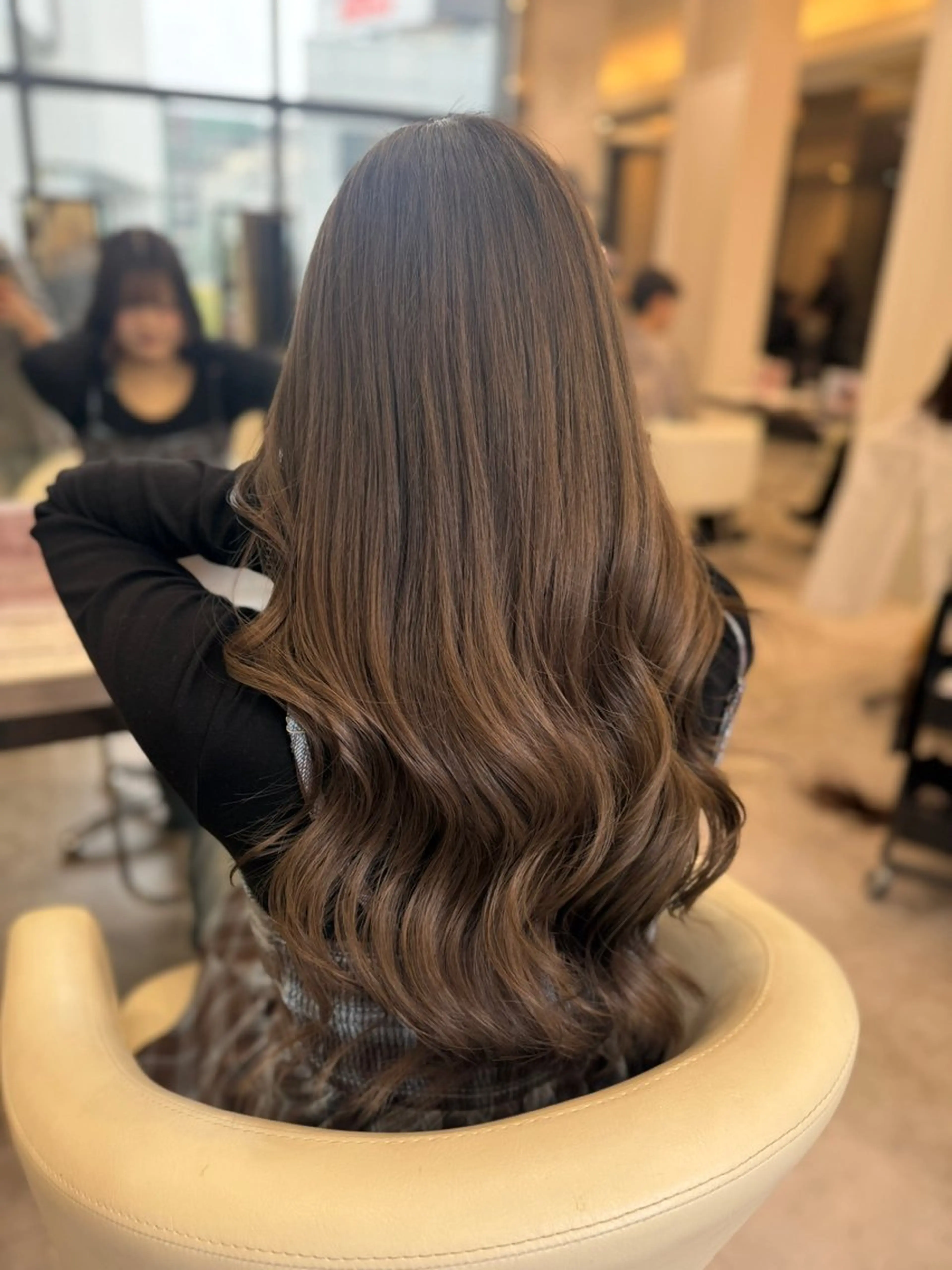 ロング カラー ベージュカラー ブリーチ ケアブリーチ 透明感カラー デザインカラー ヘアカラー トリートメント 渋谷髪質改善/縮毛 矯正/かすが🪽🫧のヘアスタイル