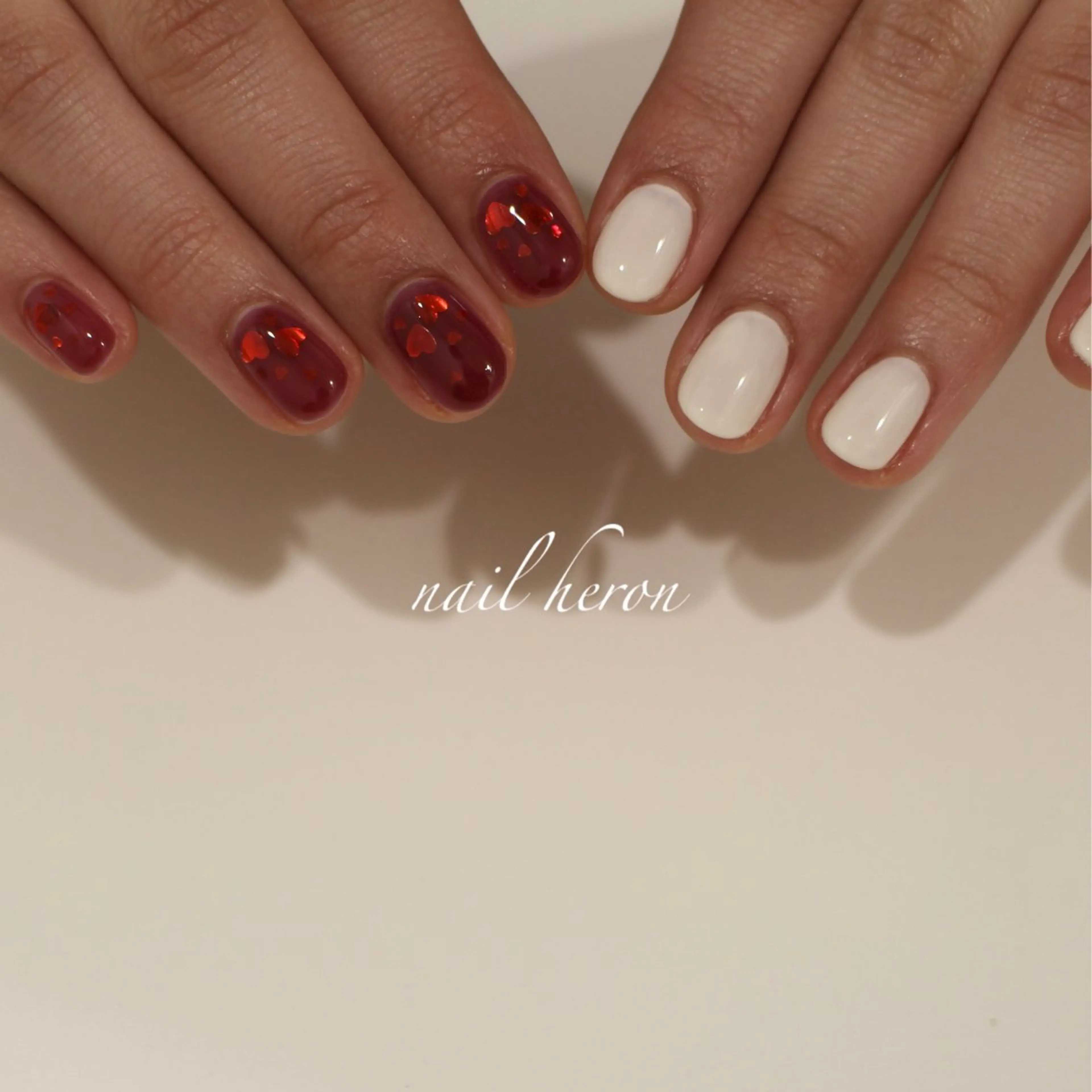 ネイル ハート ハンドネイル saki_ nail heronのネイルデザイン