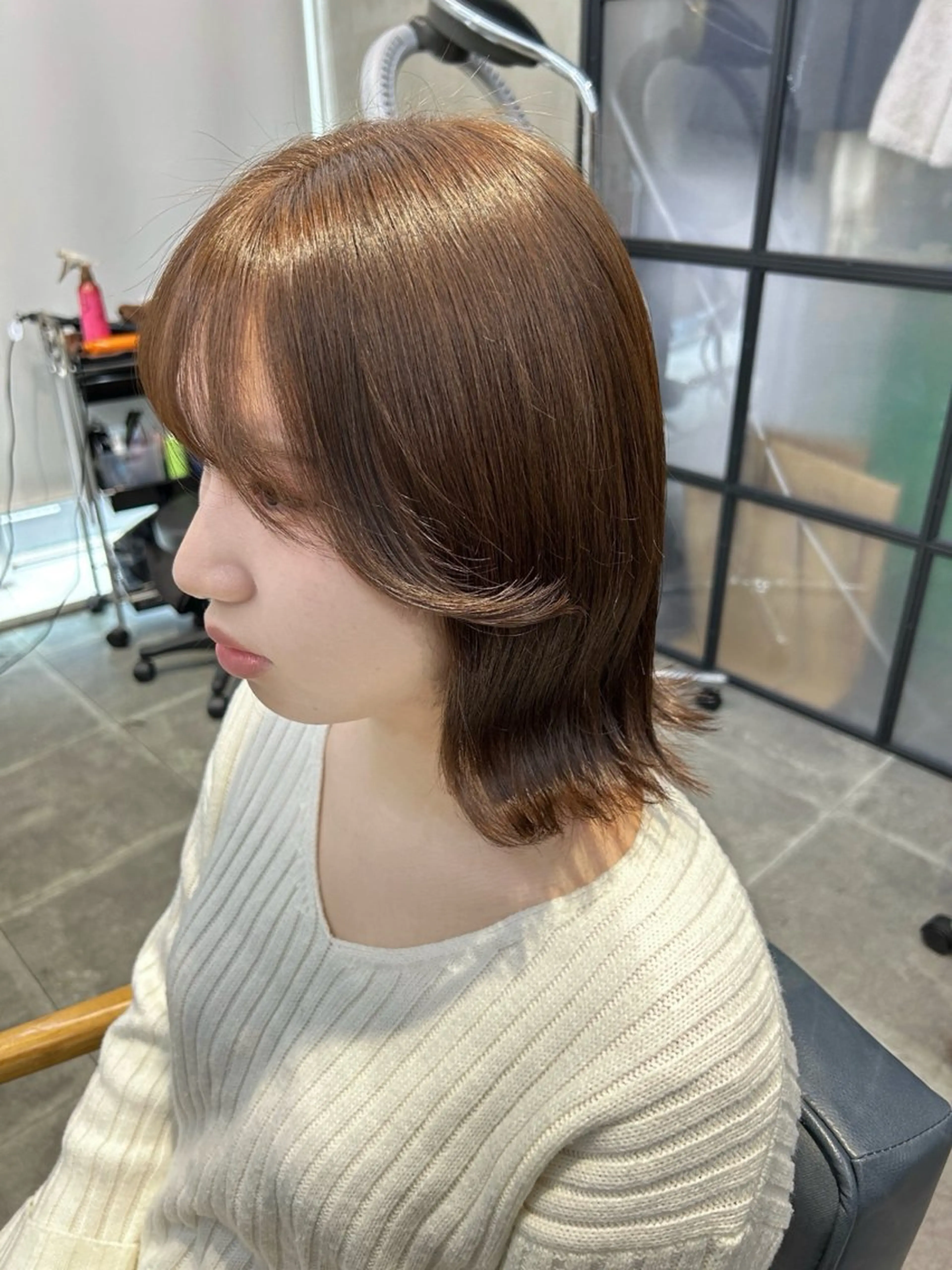 ミディアム カラー カット ヘアカラー トリートメント newi梅田🫧韓国 ヘア🫧sakiのヘアスタイル
