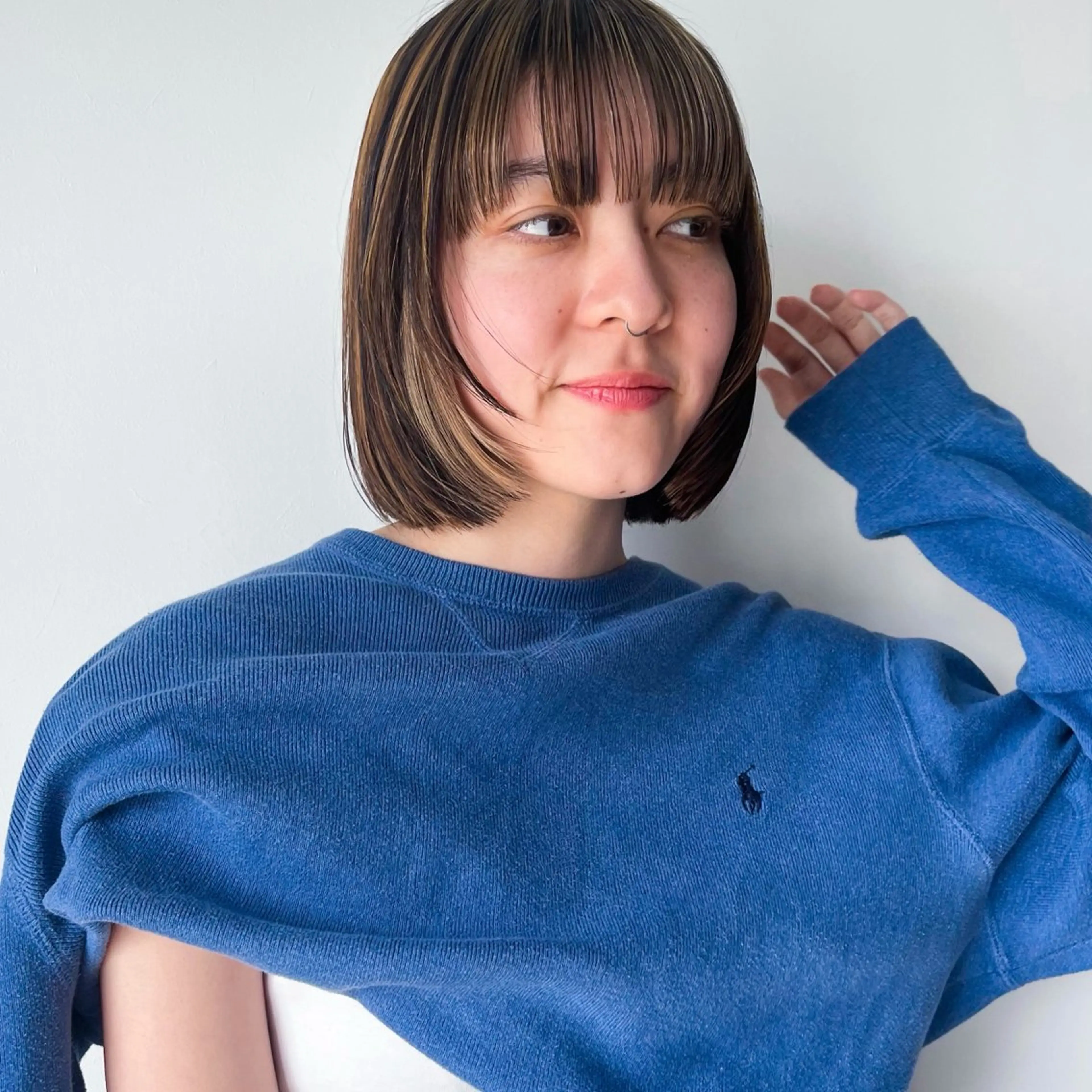 ショート カラー カット ヘアカラー トリートメント 地毛風ストレート ミニボブ🌷江梨🍎のヘアスタイル