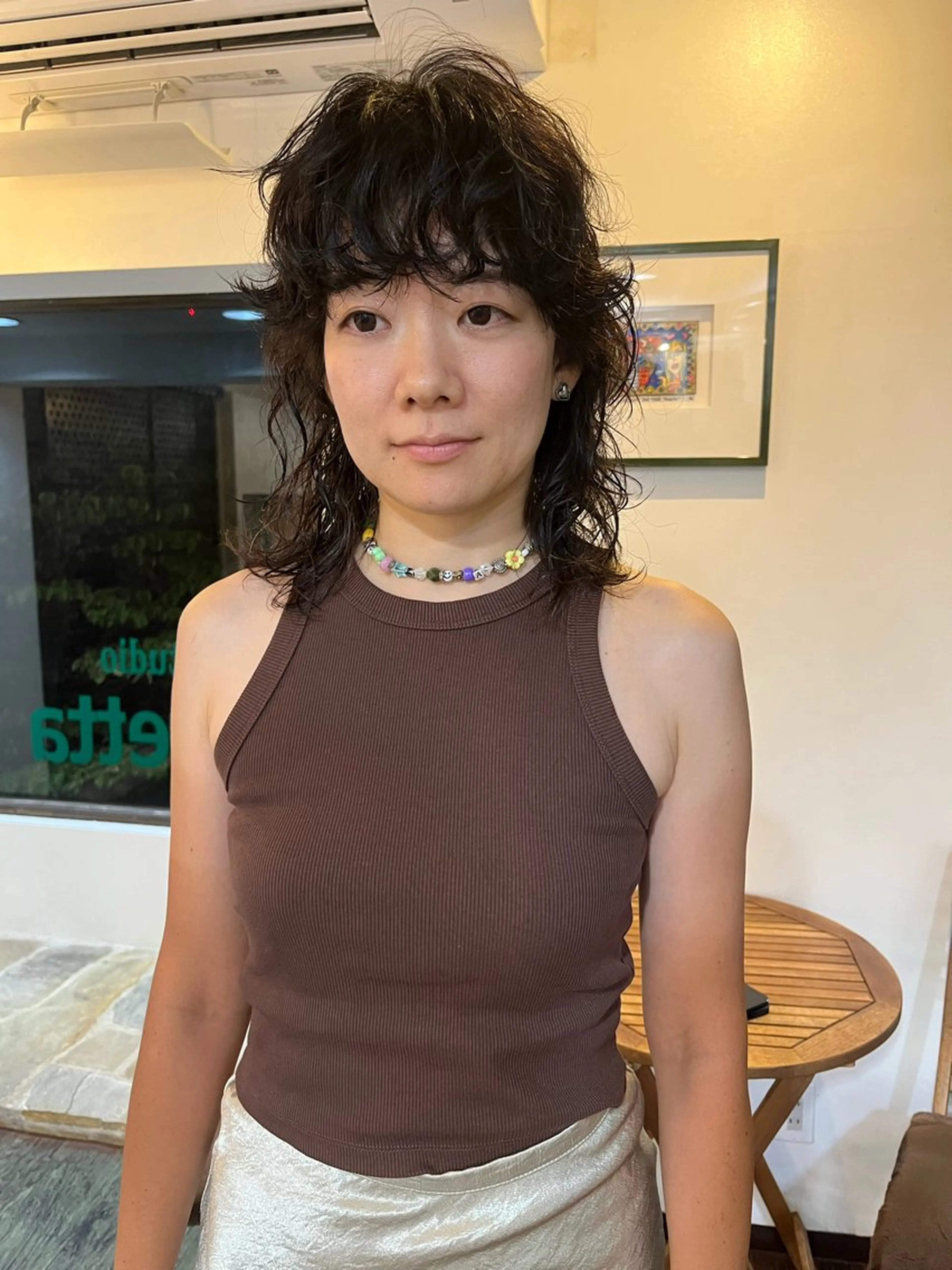 ミディアム ミディアムパーマ 顔周りカット マレットヘア ウルフカット カット パーマ 似合わせパーマ/ 山本銀次郎のヘアスタイル