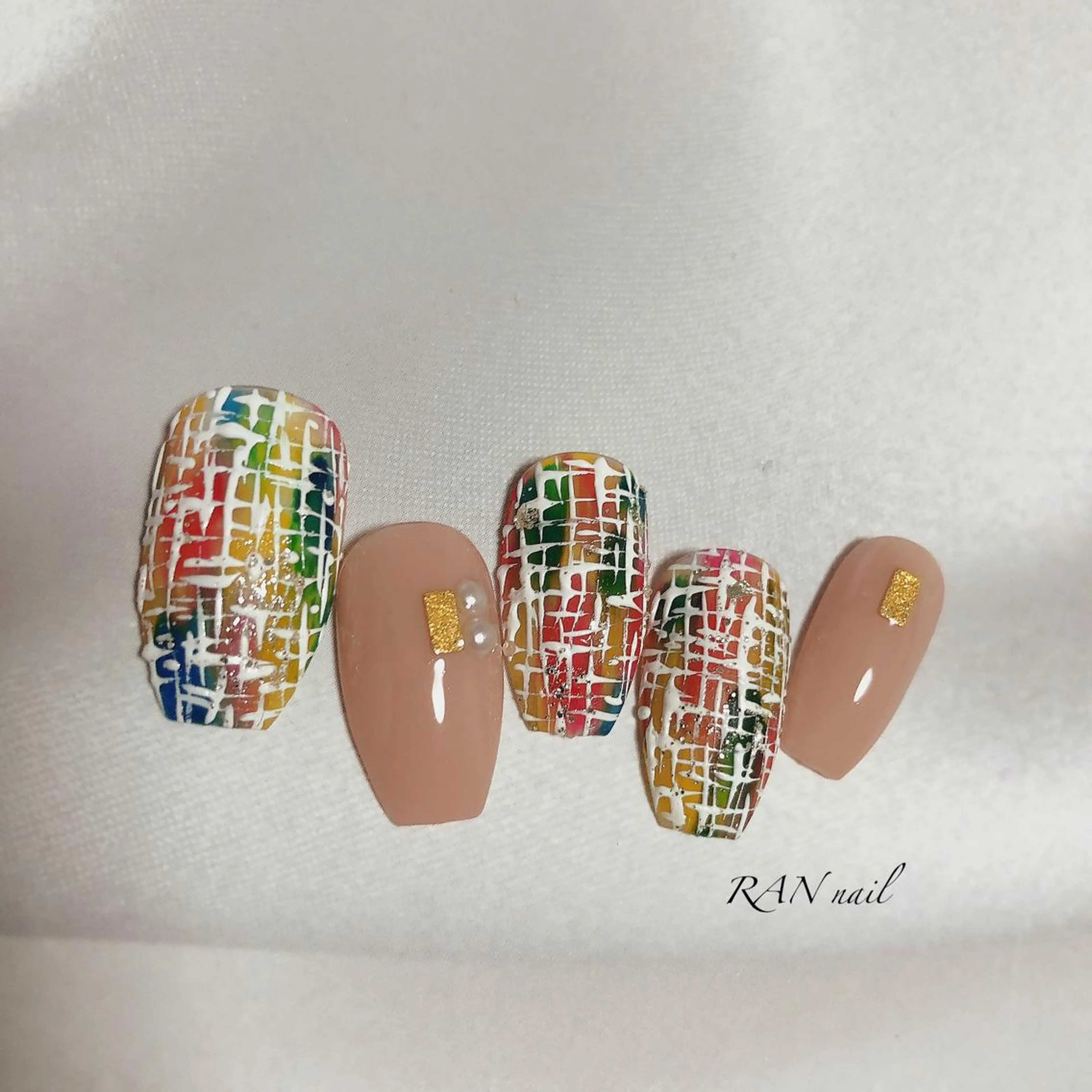 ネイル ジェルネイル オフィスネイル ツイードネイル RAN nailのネイルデザイン