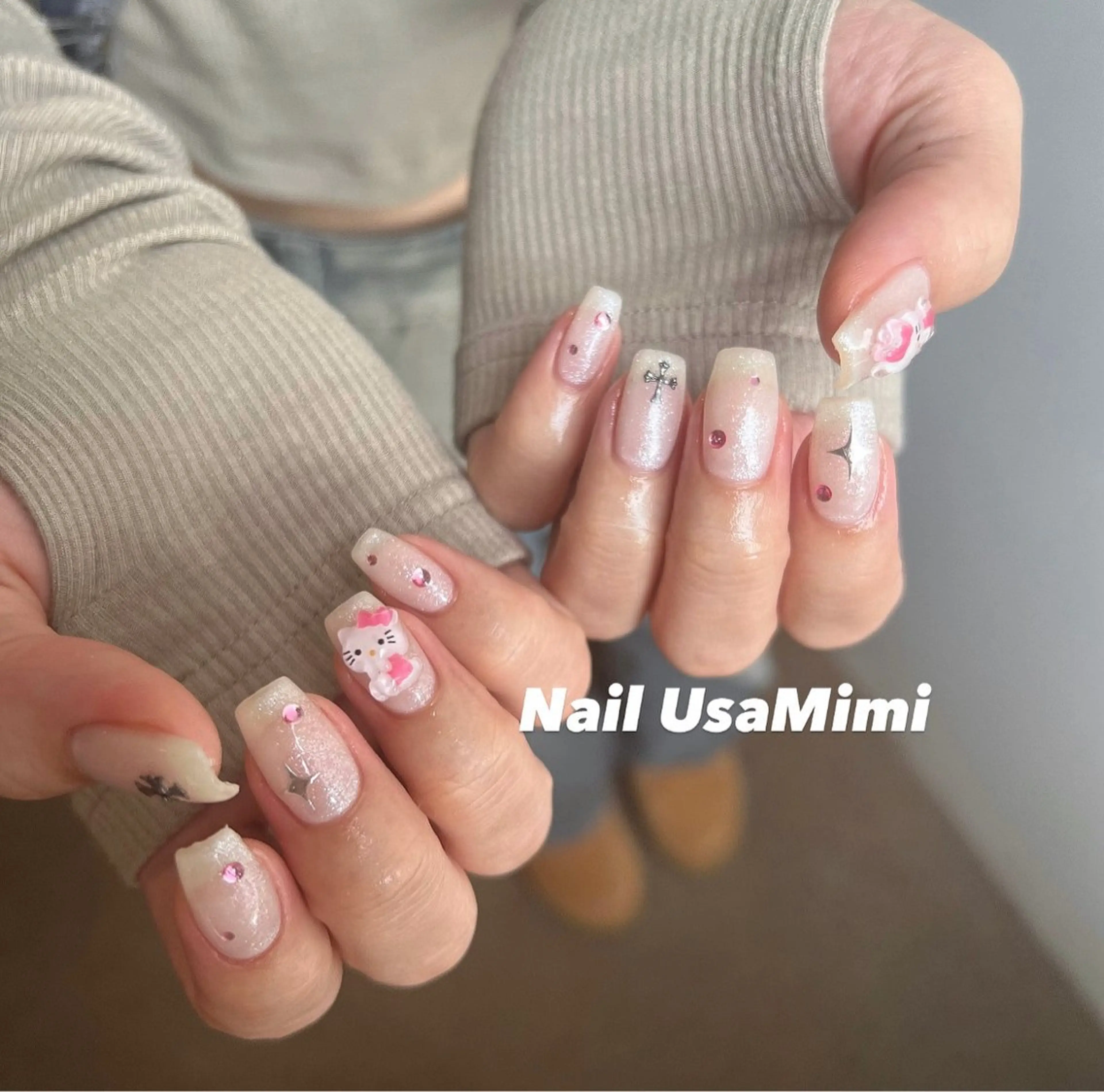 ネイル ジェルネイル 韓国ネイル マグネットネイル 持ち込み ワンカラーネイル 本町NailUsa Mimi RIKOのネイルデザイン