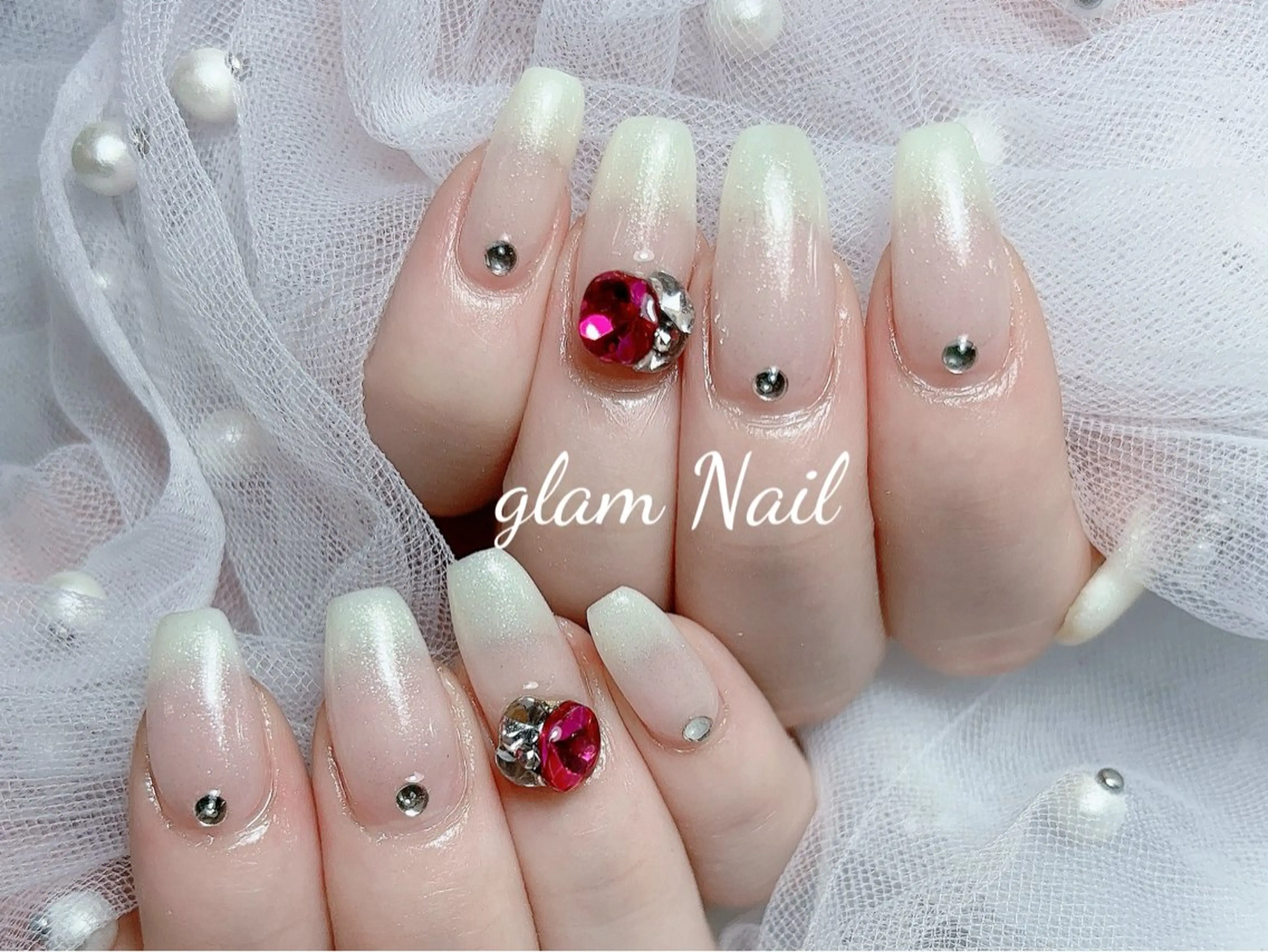 ネイル エツメ💅 長さだし🎀デザインのネイルデザイン