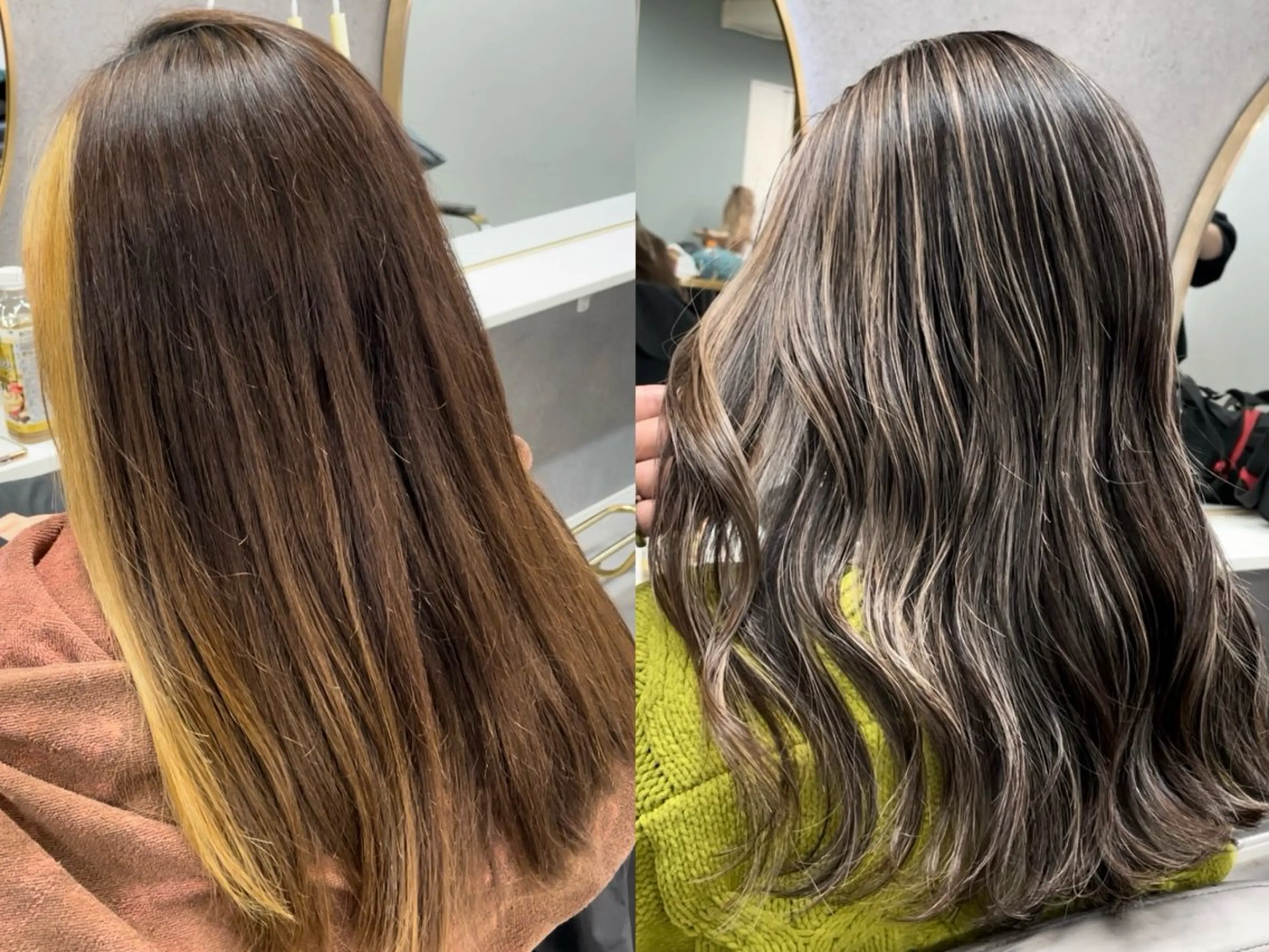 セミロング バレイヤージュ/ハイ ライト/庄司鉄平のヘアスタイル