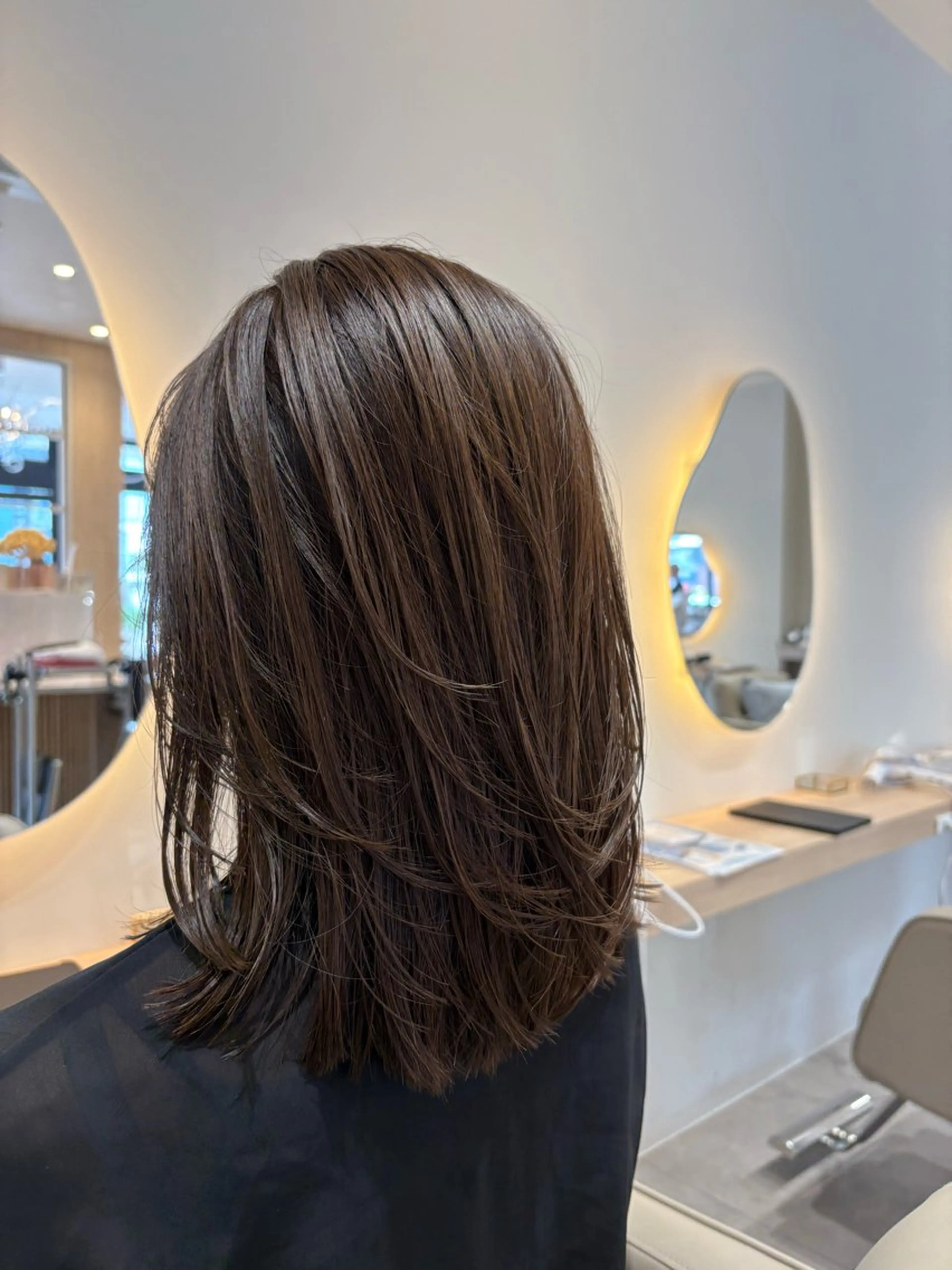 ミディアム カラー ミディアムレイヤー アッシュ アッシュブラウン ブラウンカラー レイヤーカット カット ヘアカラー レイヤー/透明感/髪 質改善/メンズ/佐藤のヘアスタイル