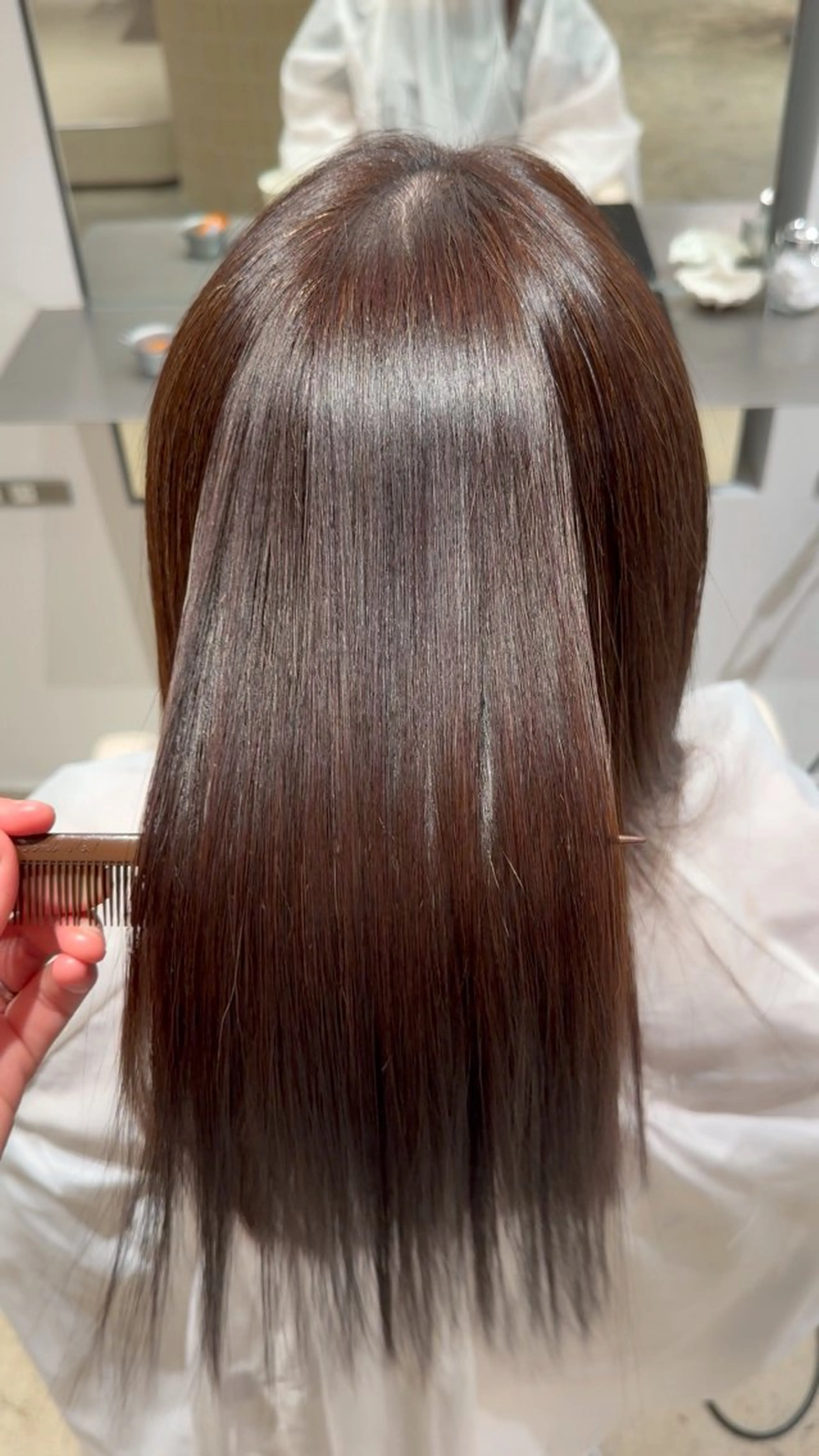縮毛矯正 トリートメント ダブルカラー💕 萌萌のヘアスタイル