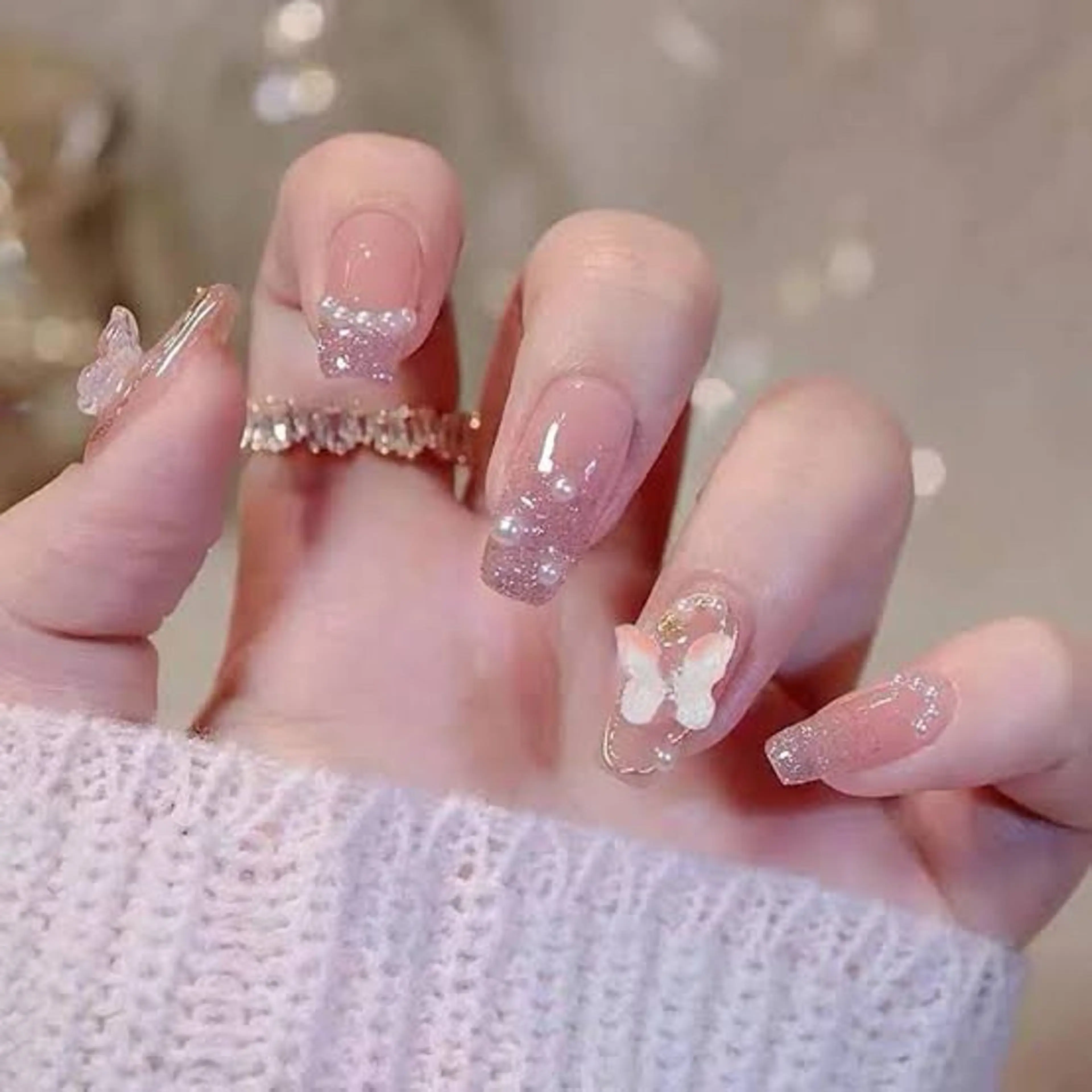 ネイル アートネイル 長さ出し ジェルネイル マグネットネイル ニュアンスネイル なな_ CloudyChanのネイルデザイン