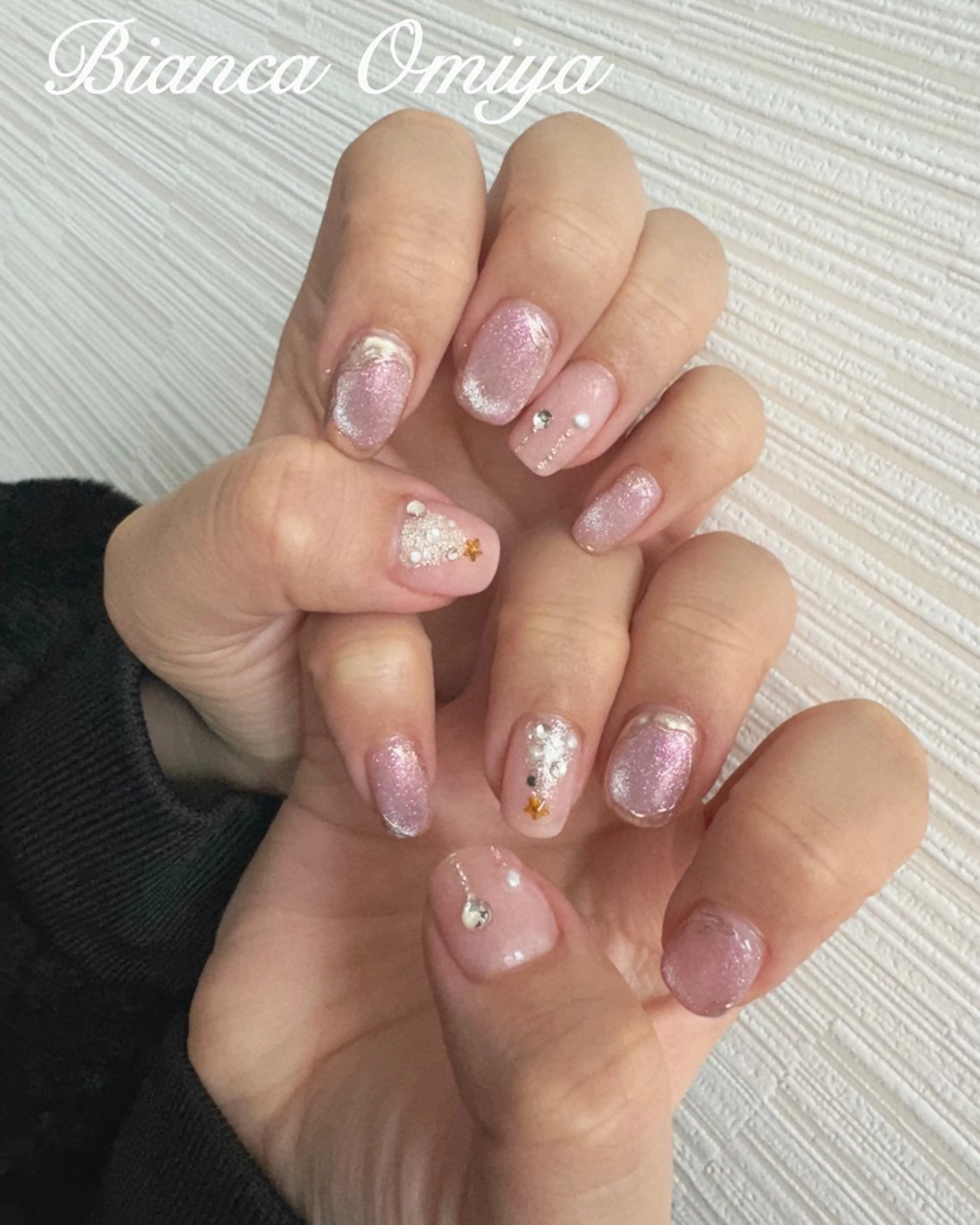 ネイル オーロラネイル フットネイル ジェルネイル マグネットネイル ミラーネイル 岩松 沙耶のネイルデザイン