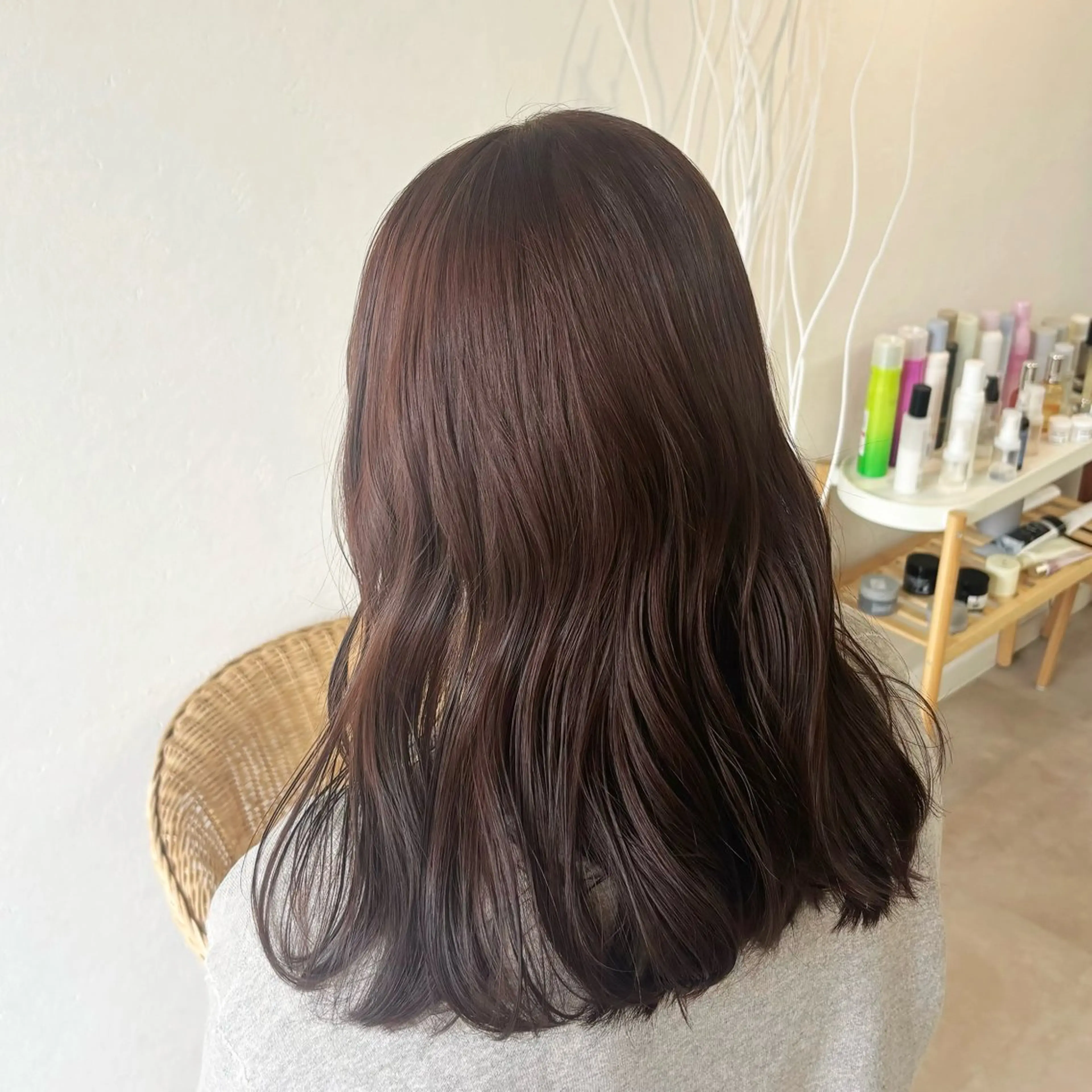 ミディアム カット ヘアカラー ✨ツヤ感透明感カラー /縮毛矯正/うみ✨️のヘアスタイル