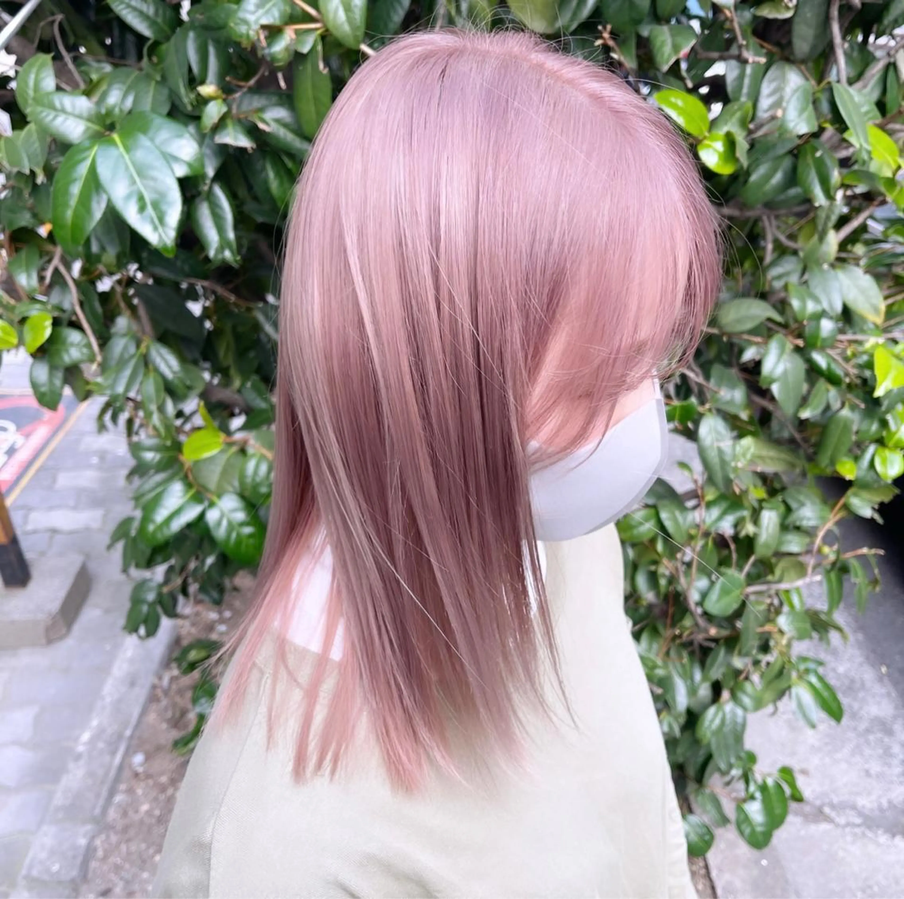 セミロング カラー アディクシーカラー ブリーチ ブロンド ケアブリーチ ダブルカラー ワンホン/エクステ ケラチン/Kaitoのヘアスタイル