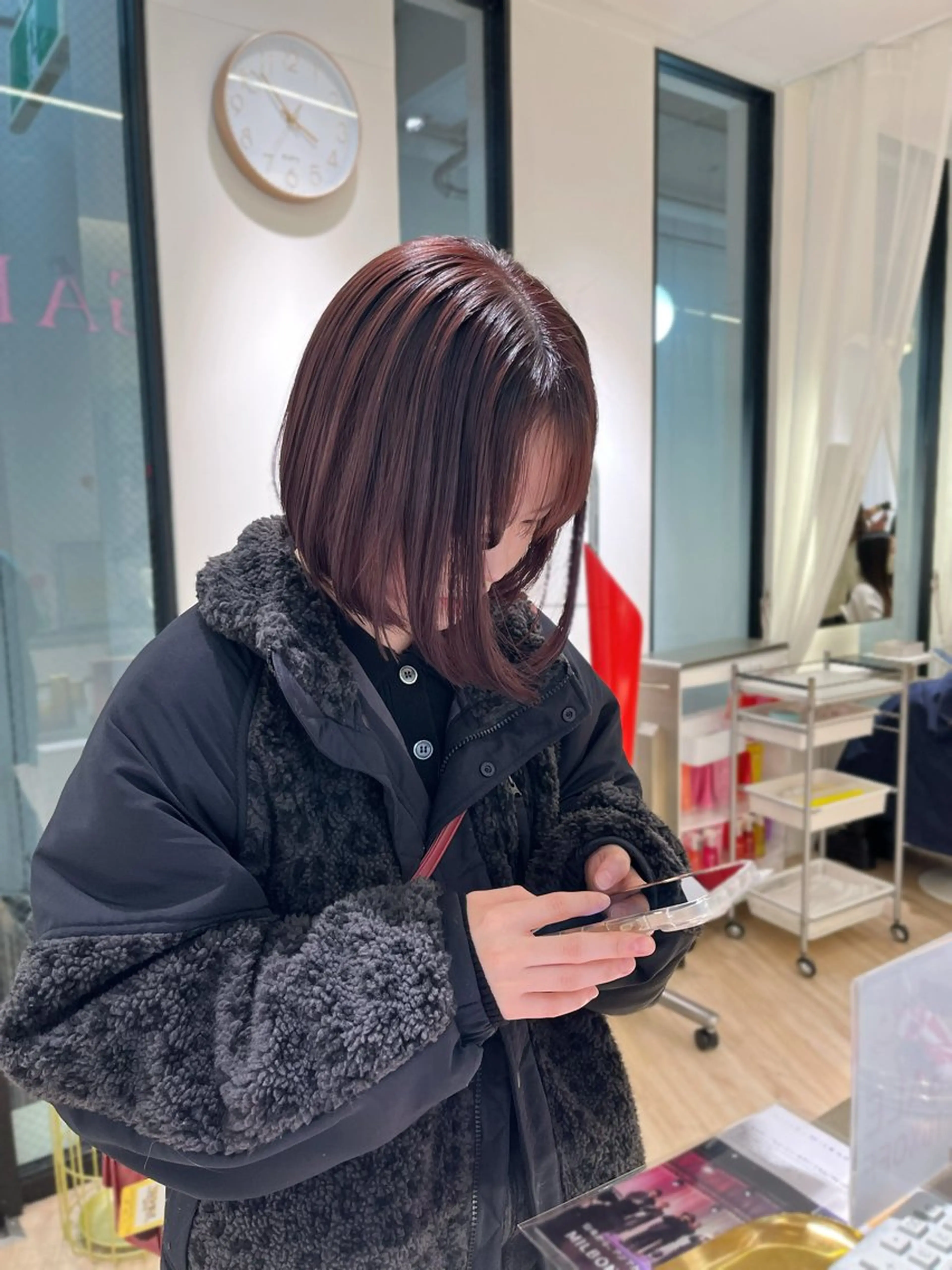 ミディアム カラー ボブ カット ヘアカラー ParveMix / 山本 玲南🫧🪽のヘアスタイル