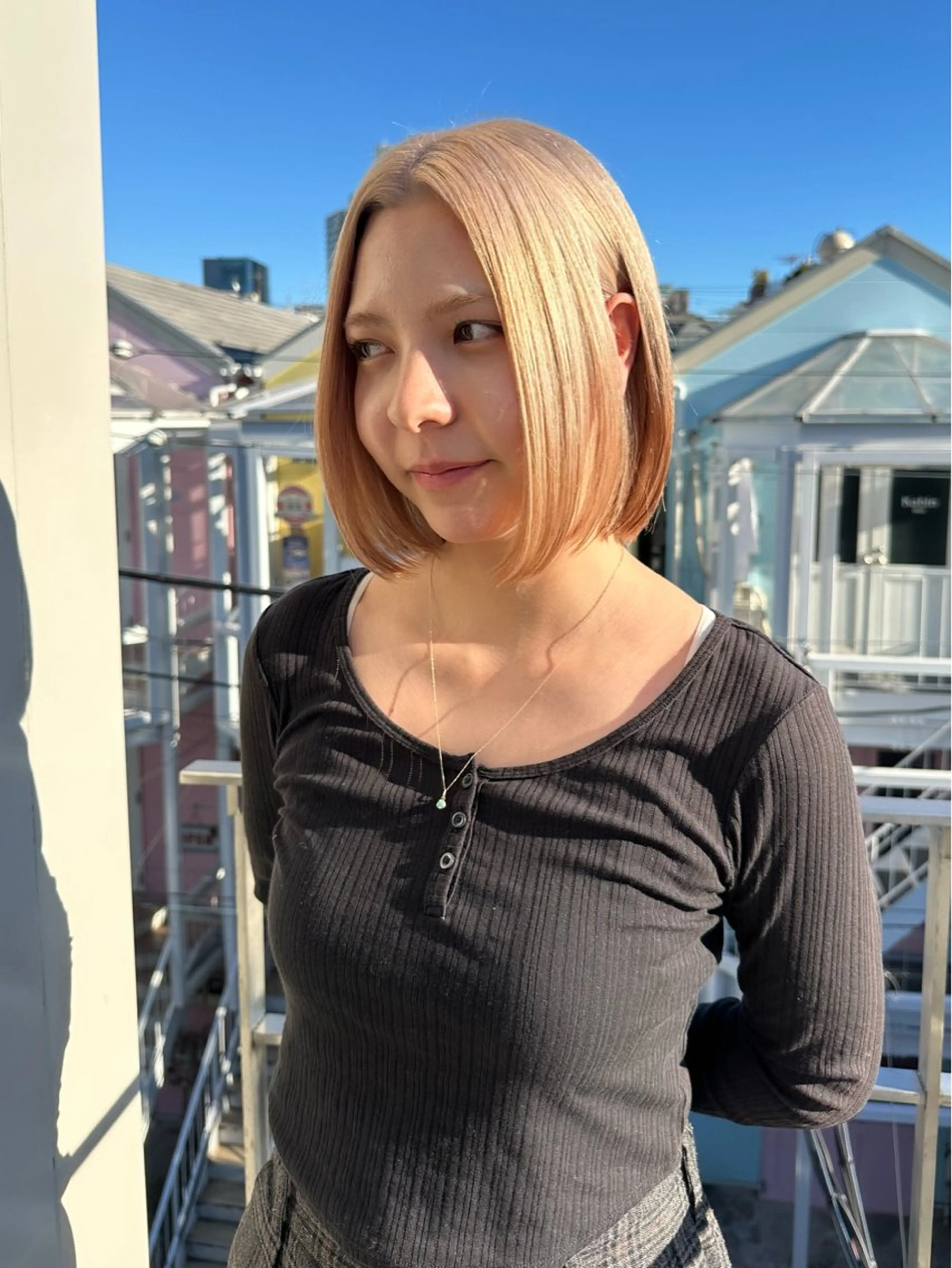 ミディアム カラー ヘアカラー HANAME 原宿美容室のヘアスタイル