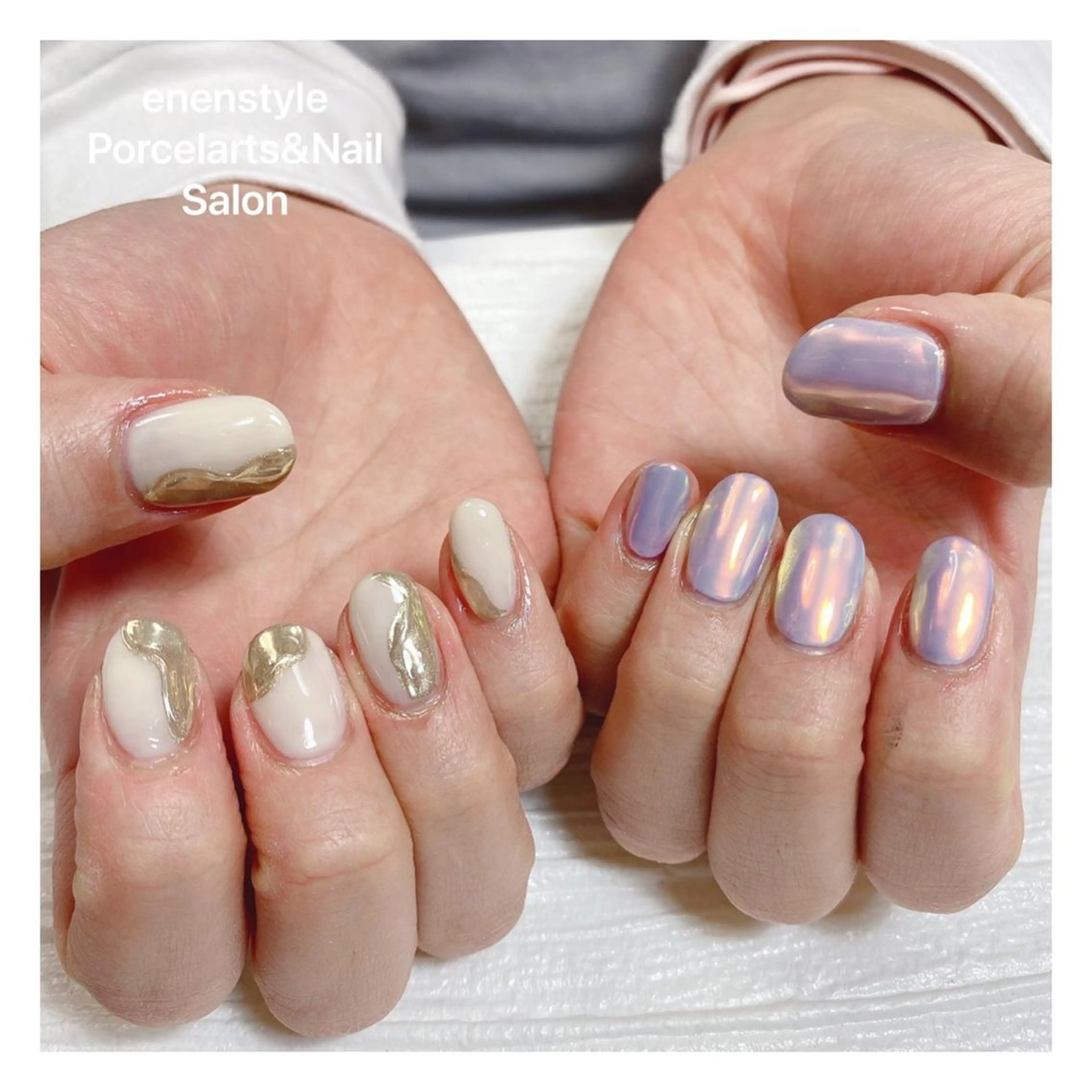 ミディアム ネイル ハンドネイル 👑enen style👑のネイルデザイン