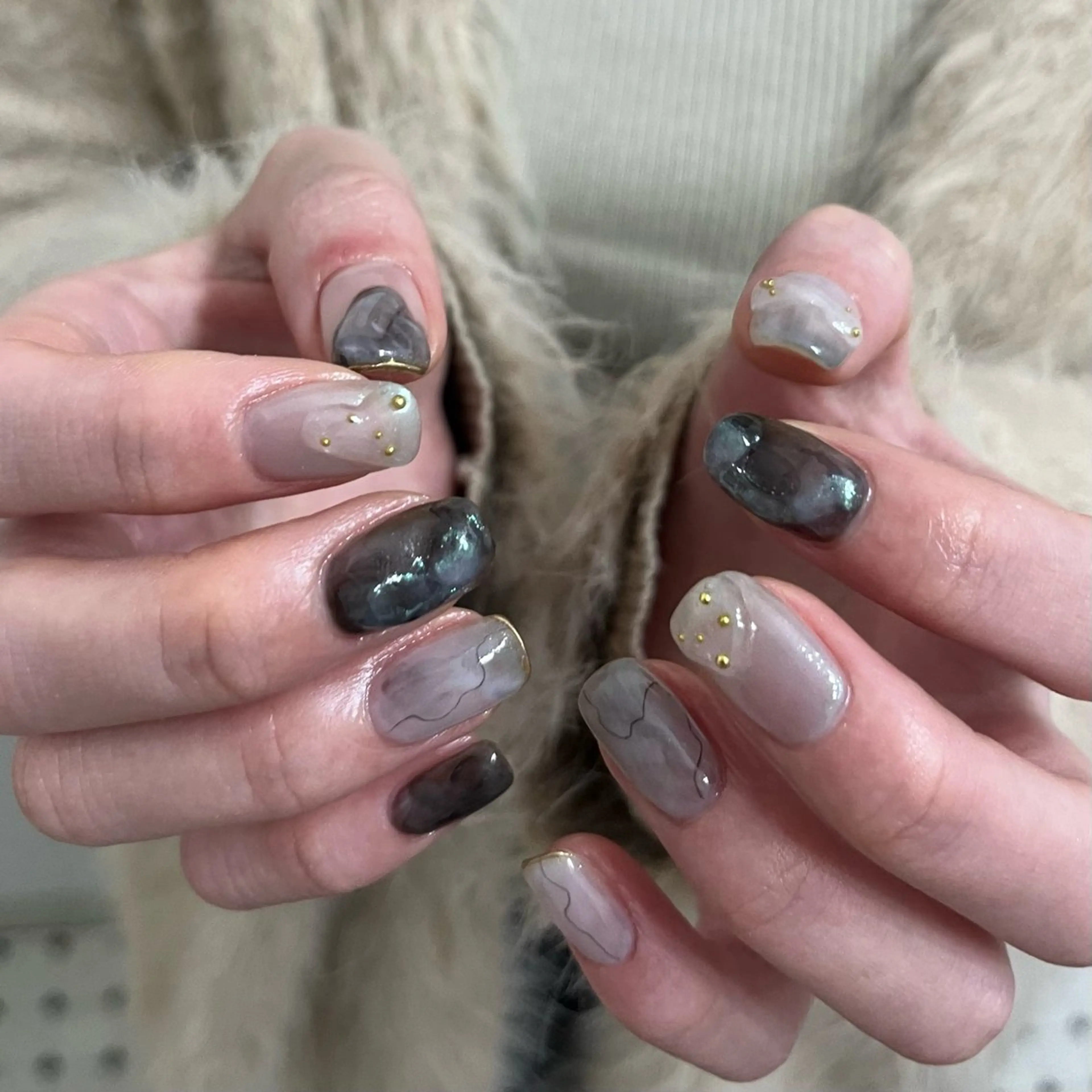 ネイル グリーン ハンドネイル vegh.所属・vegh. nail／阿波座のネイルデザイン