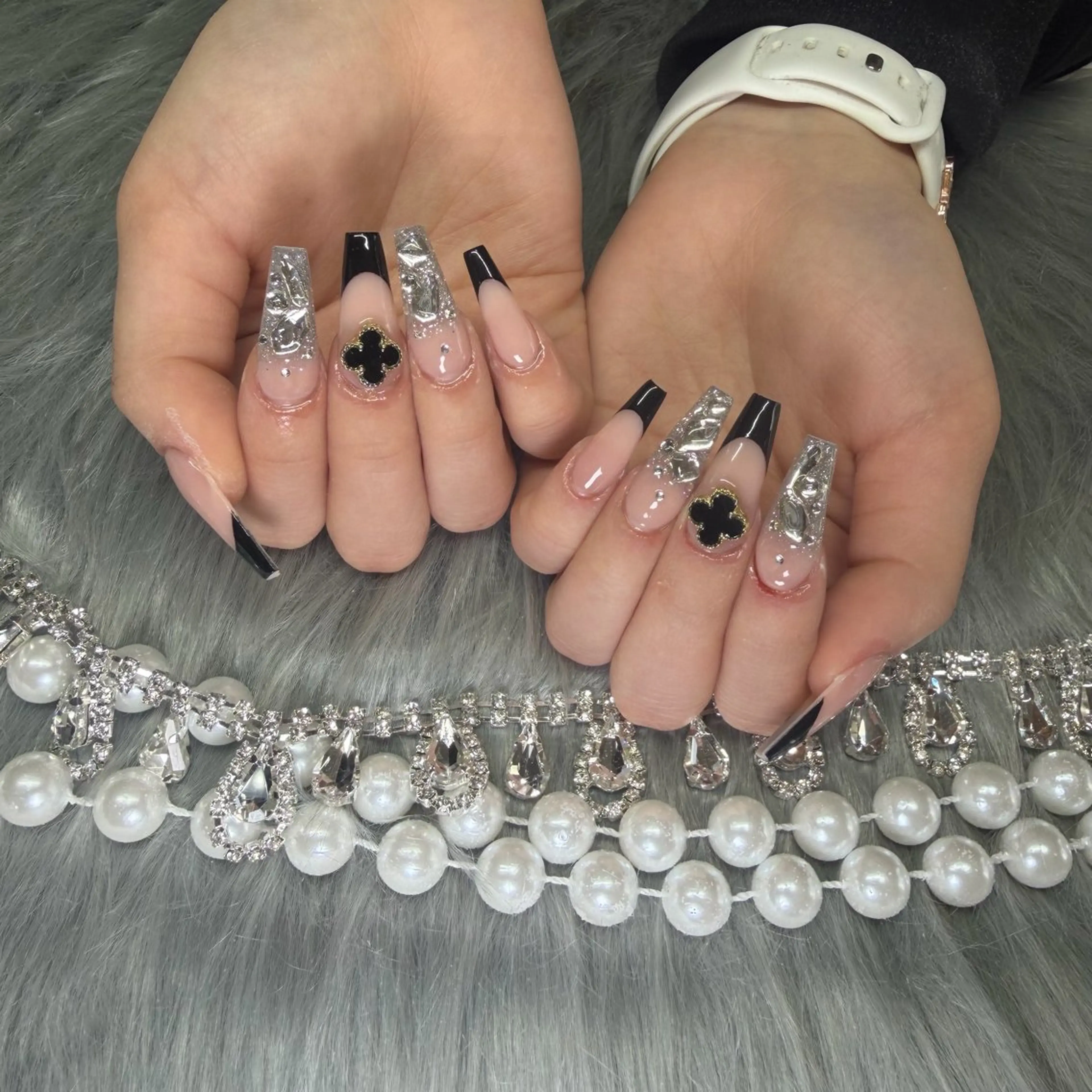 ネイル フレンチネイル ジェルネイル 韓国ネイル ロングネイル マグネットネイル ハンドネイル Nail Salon Growのネイルデザイン