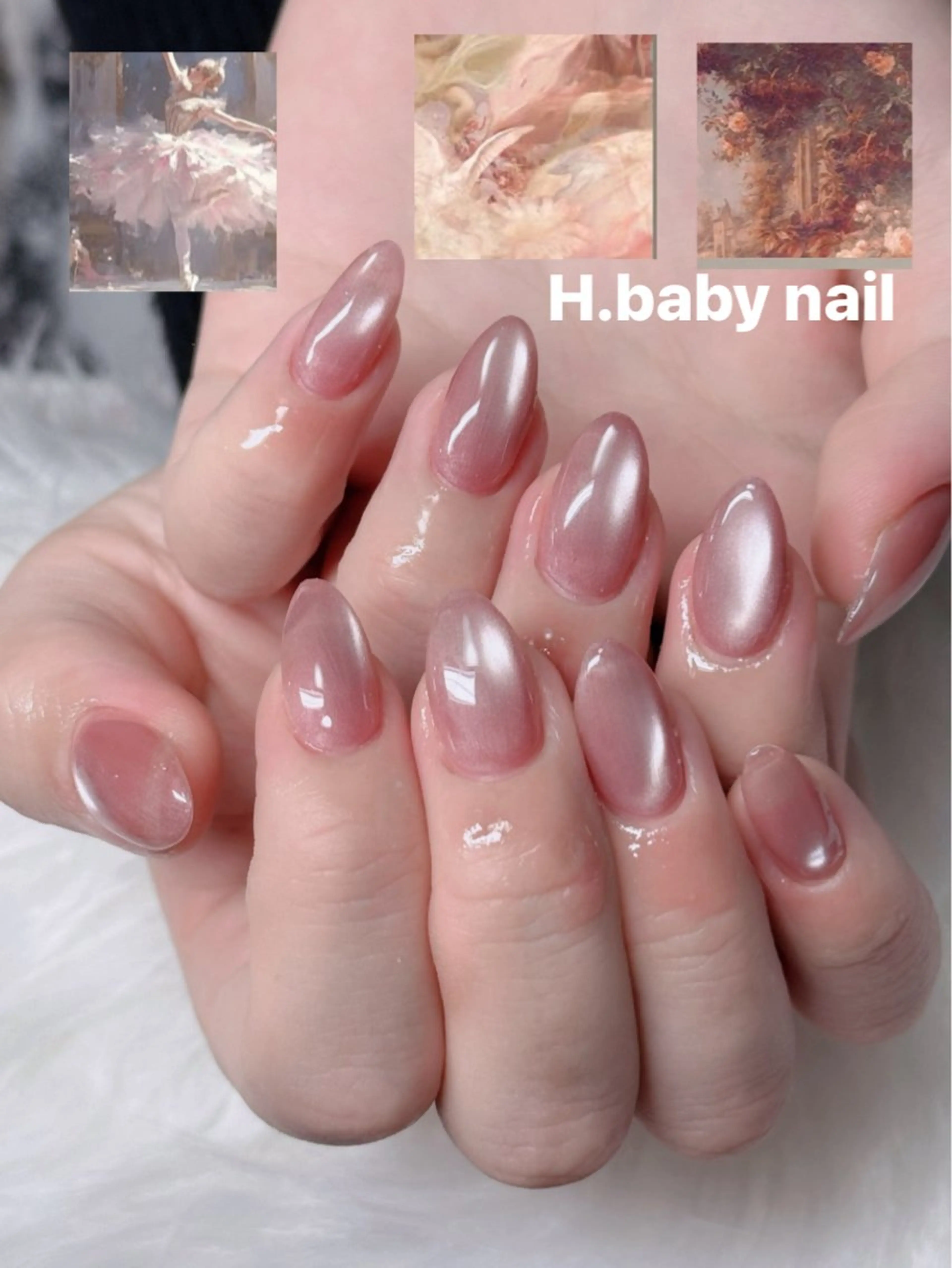 ネイル オーロラネイル フレンチネイル ジェルネイル ハロウィン キラキラネイル ハンドネイル H.baby Nail Salonのネイルデザイン