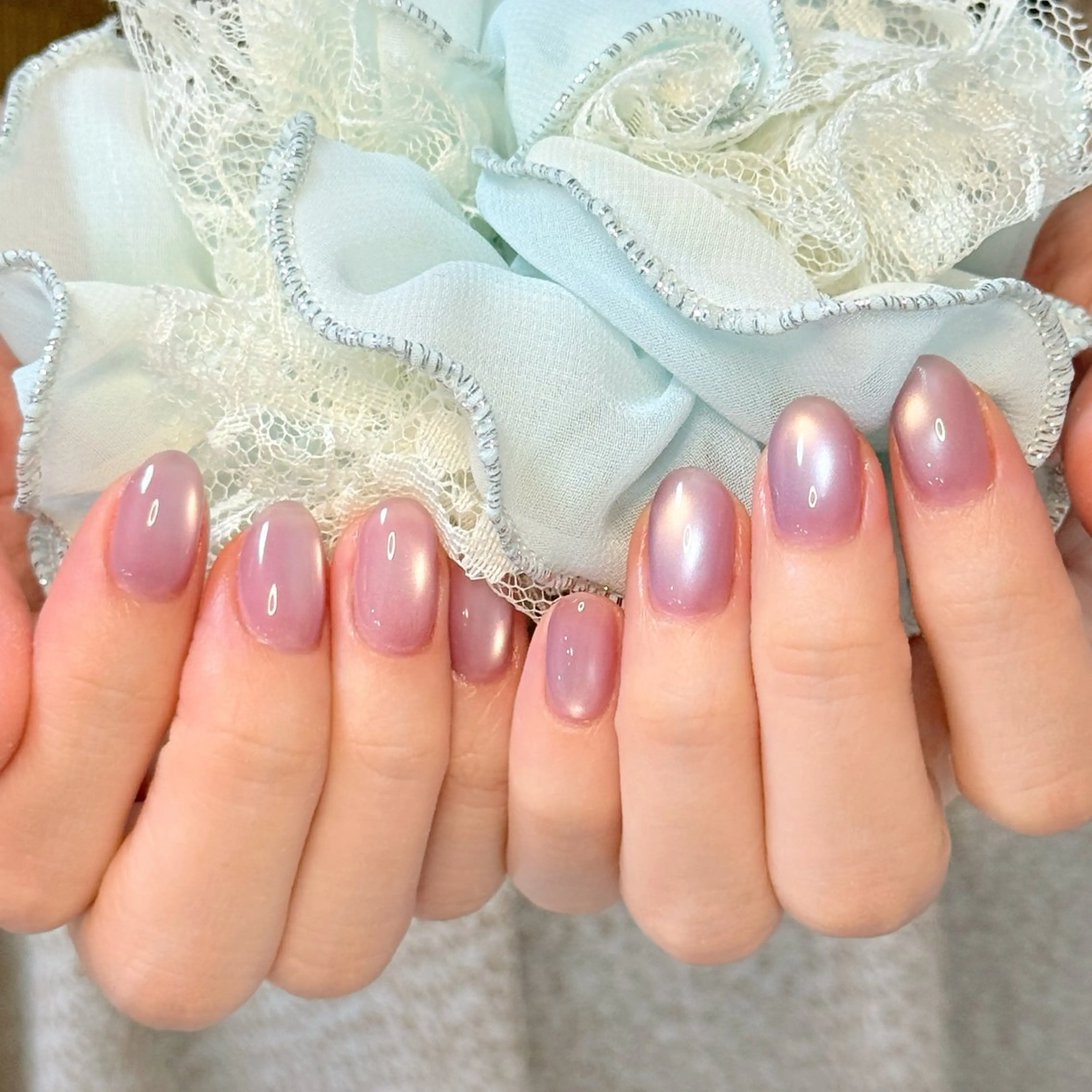 ネイル アートネイル オーロラネイル チークネイル フレンチネイル ガラスフレンチ ハンドネイル 🎀🎀YooLi Nail Salonのネイルデザイン