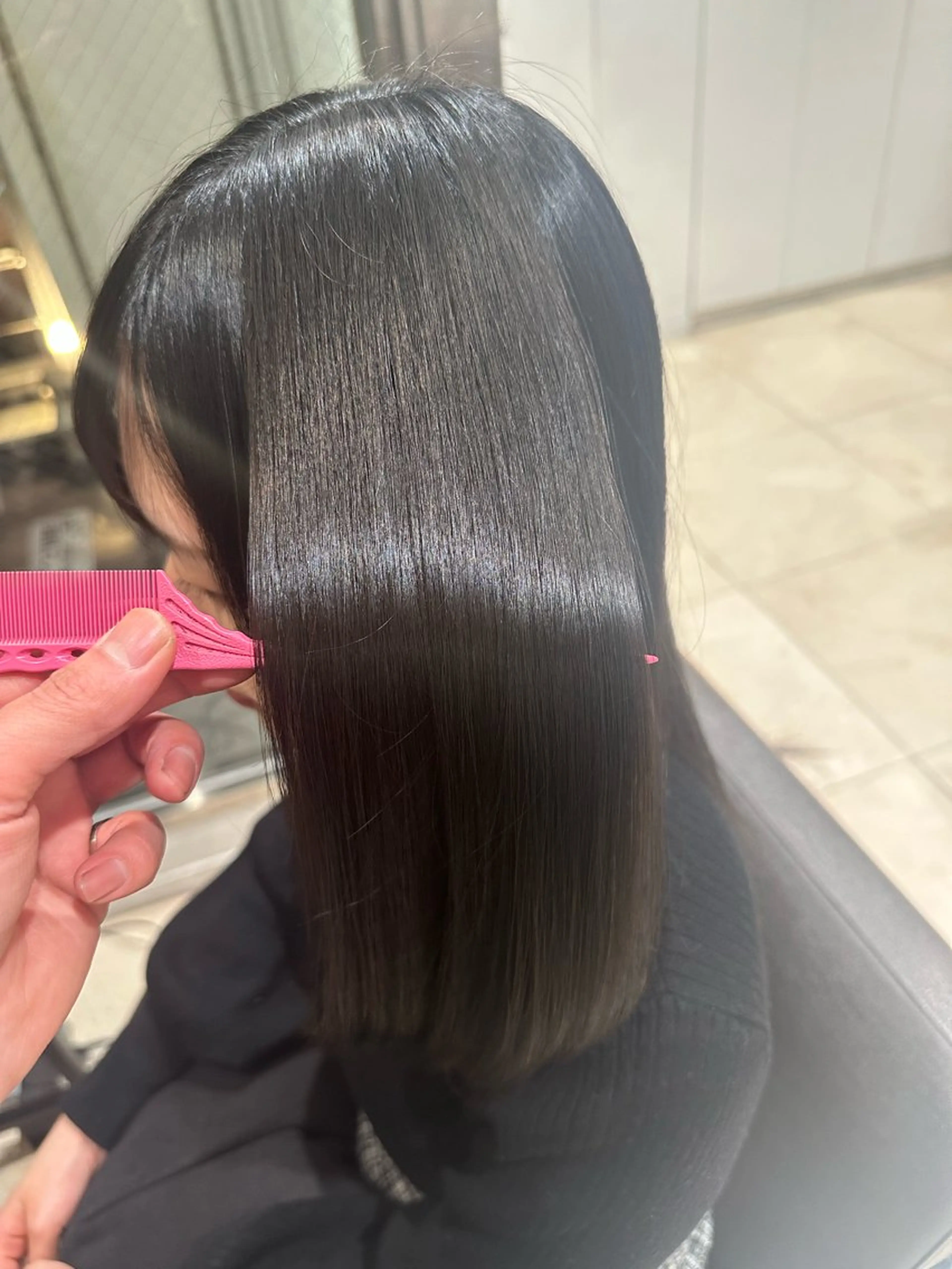 ロング カラー パーマ ヘアアレンジ ストレートパーマ VIVIE【ヴィヴィ】所属・髪質改善/韓国風 レイヤー/田村祐樹のヘアスタイル