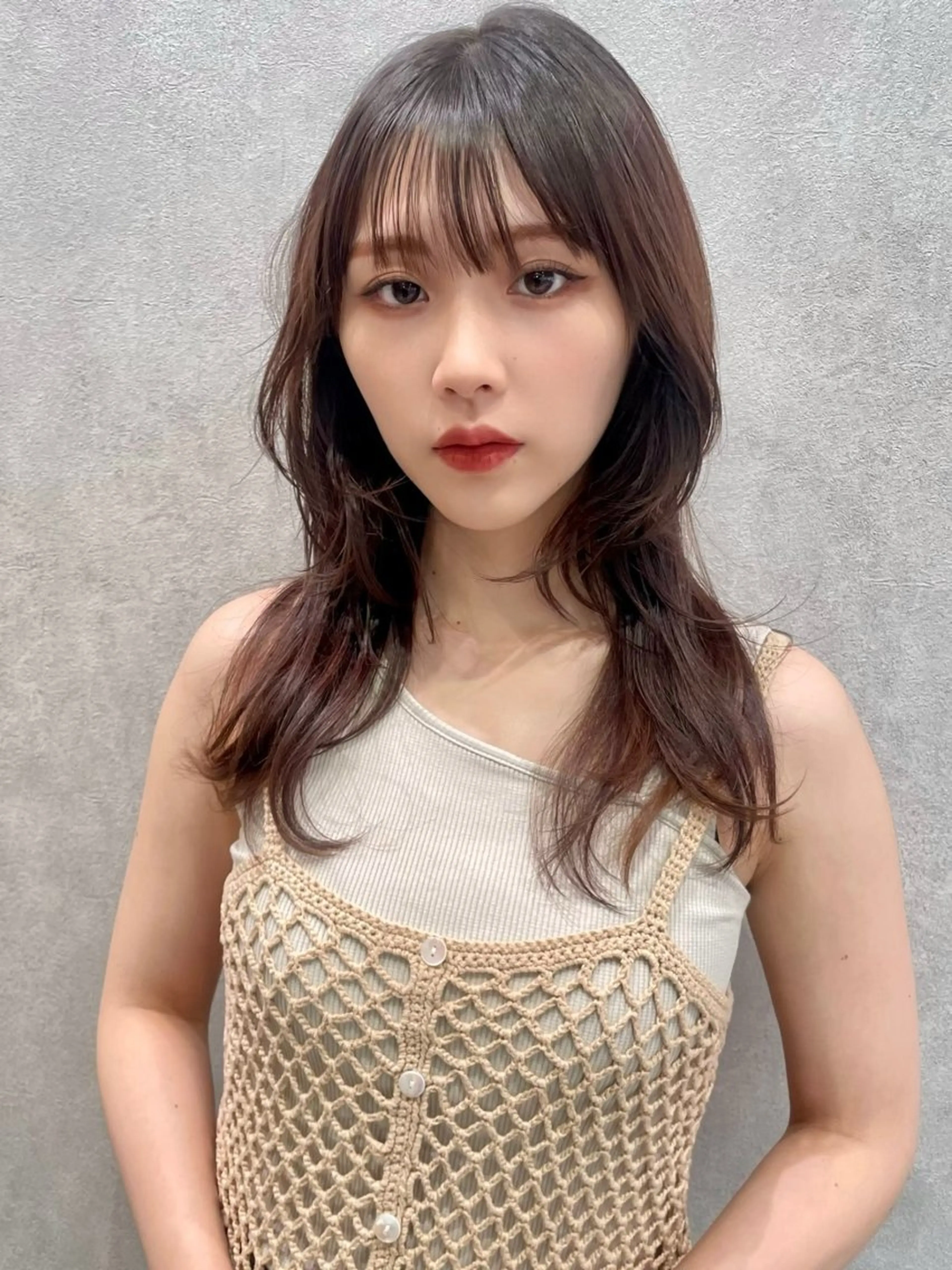 セミロング カラー ヘアアレンジ 顔周りカット 韓国風ヘア レイヤーカット 小顔カット カット ヘアカラー ✨レイヤー/ 透明感カラー✨冨永剛のヘアスタイル