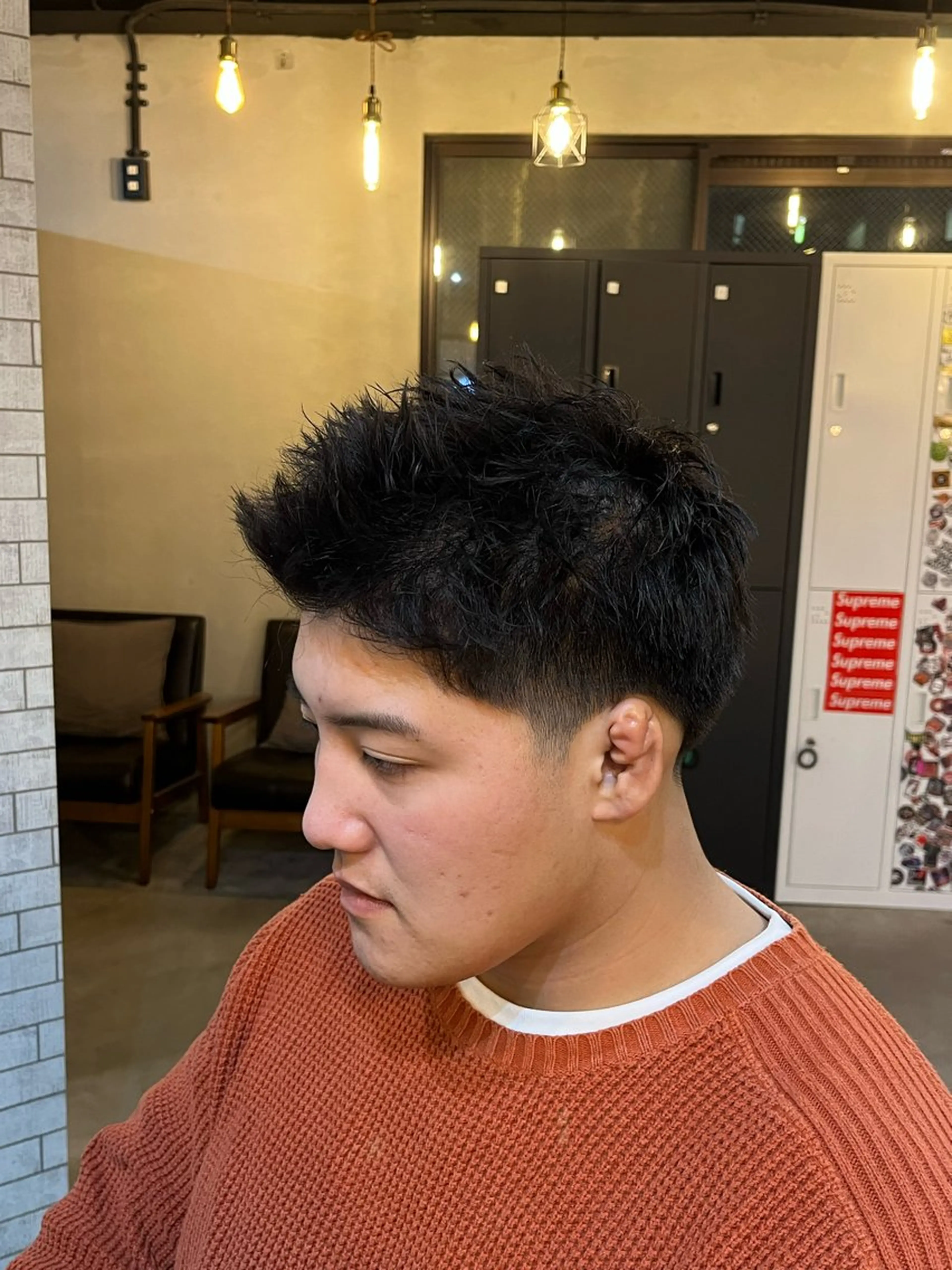 ショート パーマ メンズ フェードカット スパイキーショート ショートヘア カット 海外風メンズ🇺🇸 💈N.Yuto💈のヘアスタイル