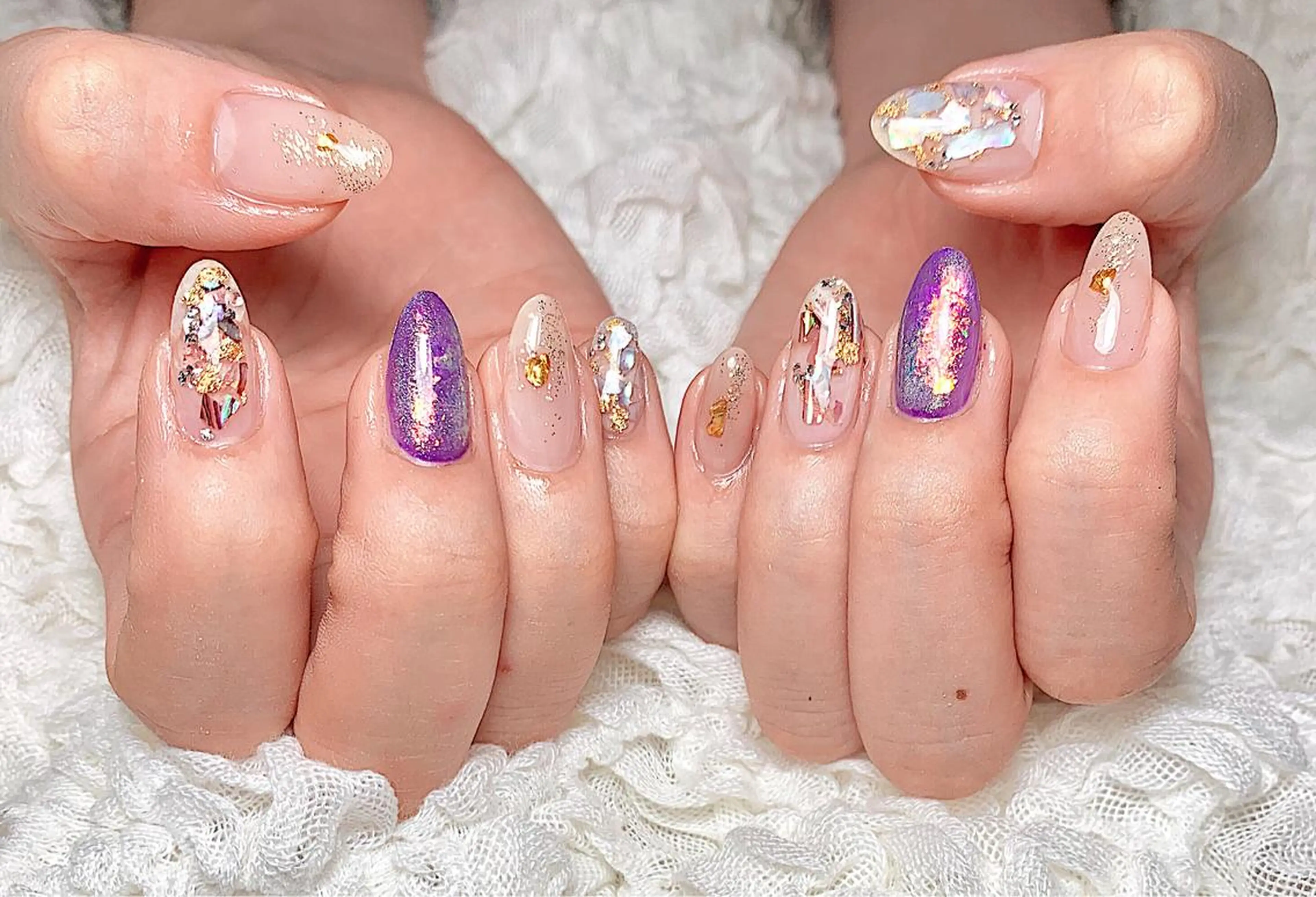 ネイル ジェルネイル 持ち込み パープル 土屋 智子のエステ・リラクイメージ