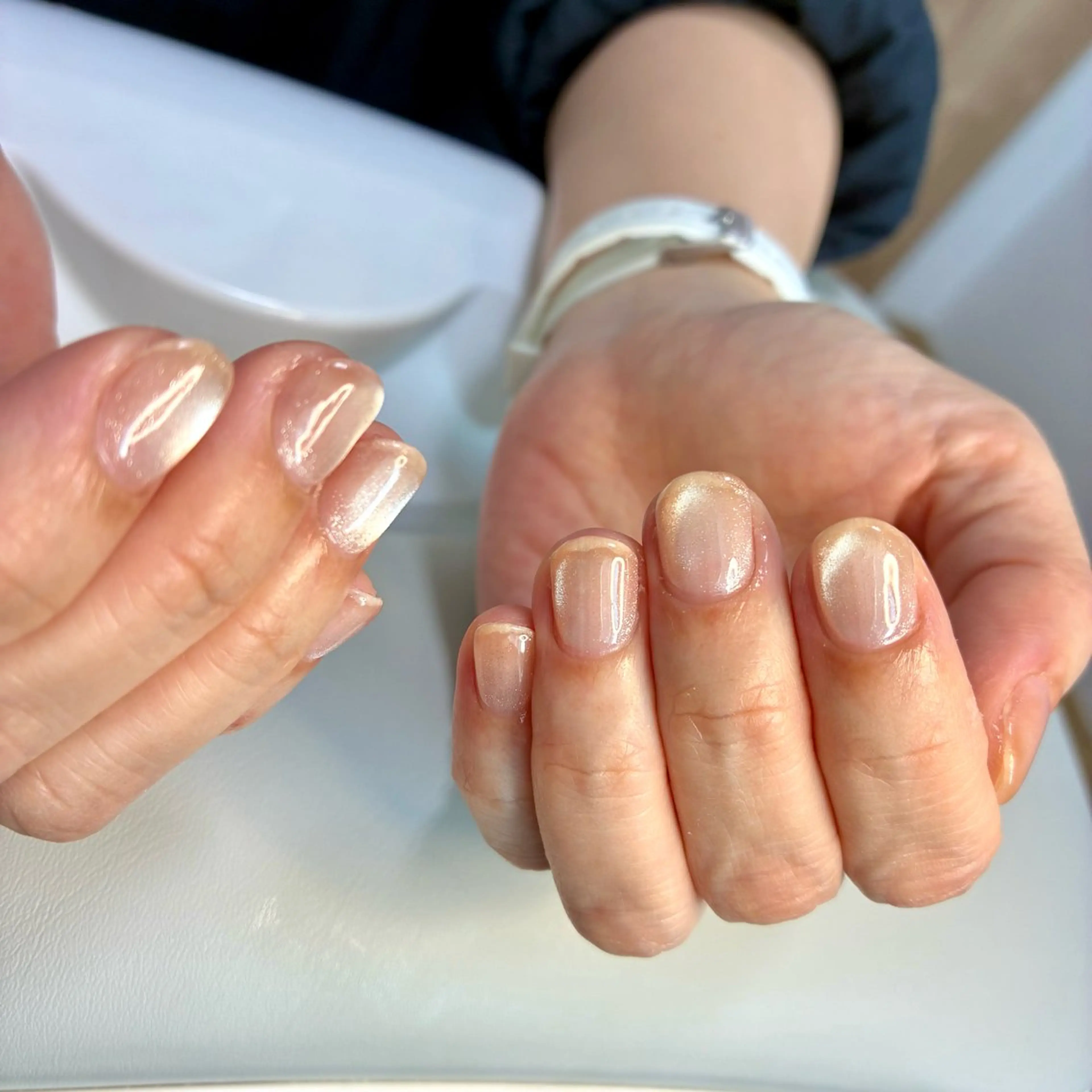 ネイル 氷ネイル・うるうるネイル ワンカラーネイル シンプルネイル Non-nail ひとみのネイルデザイン